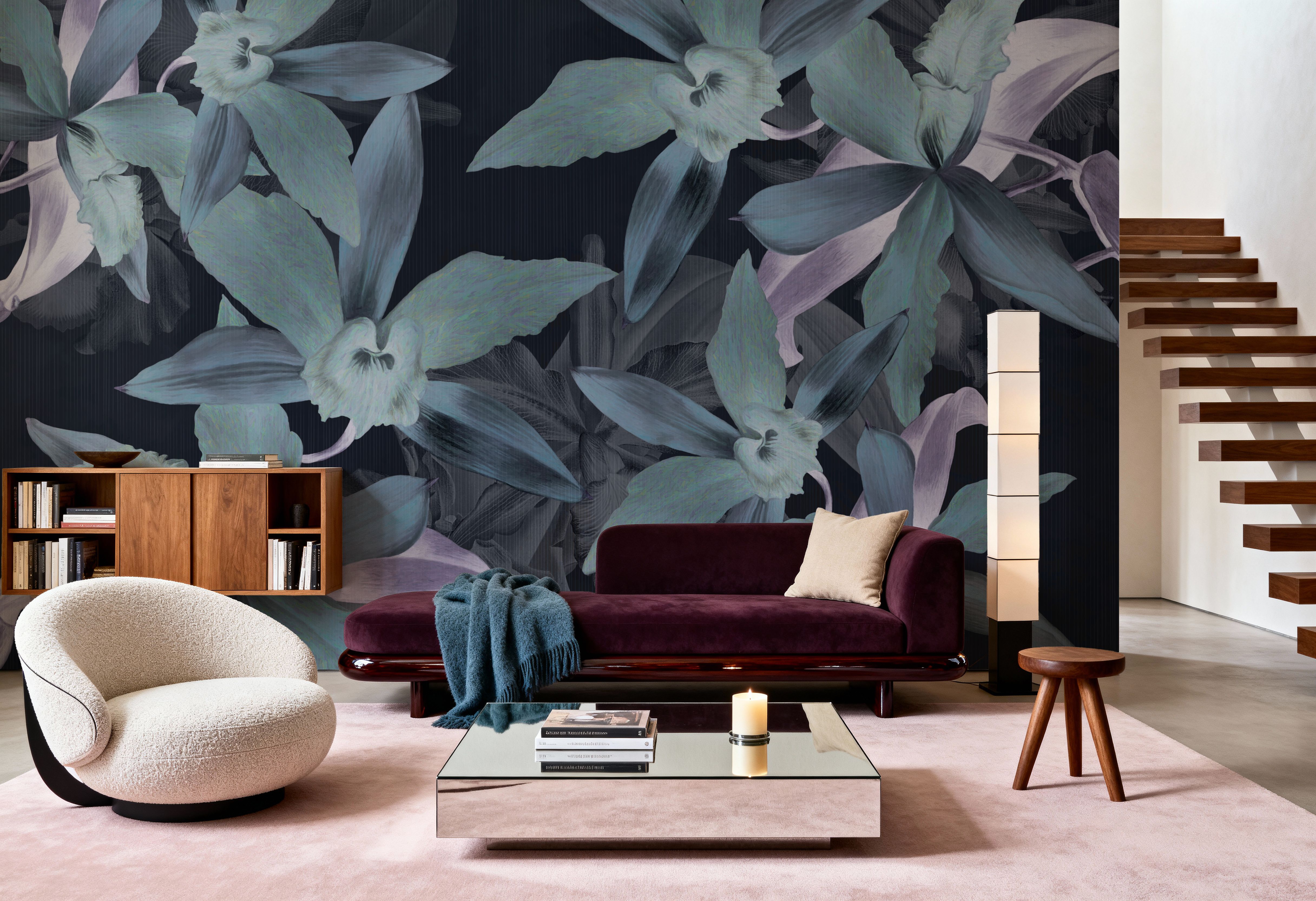Big Orchids Dark Green