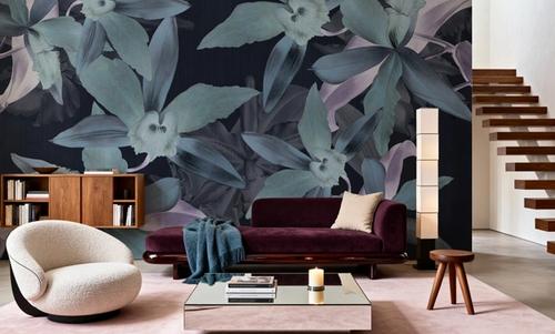 Big Orchids Dark Green