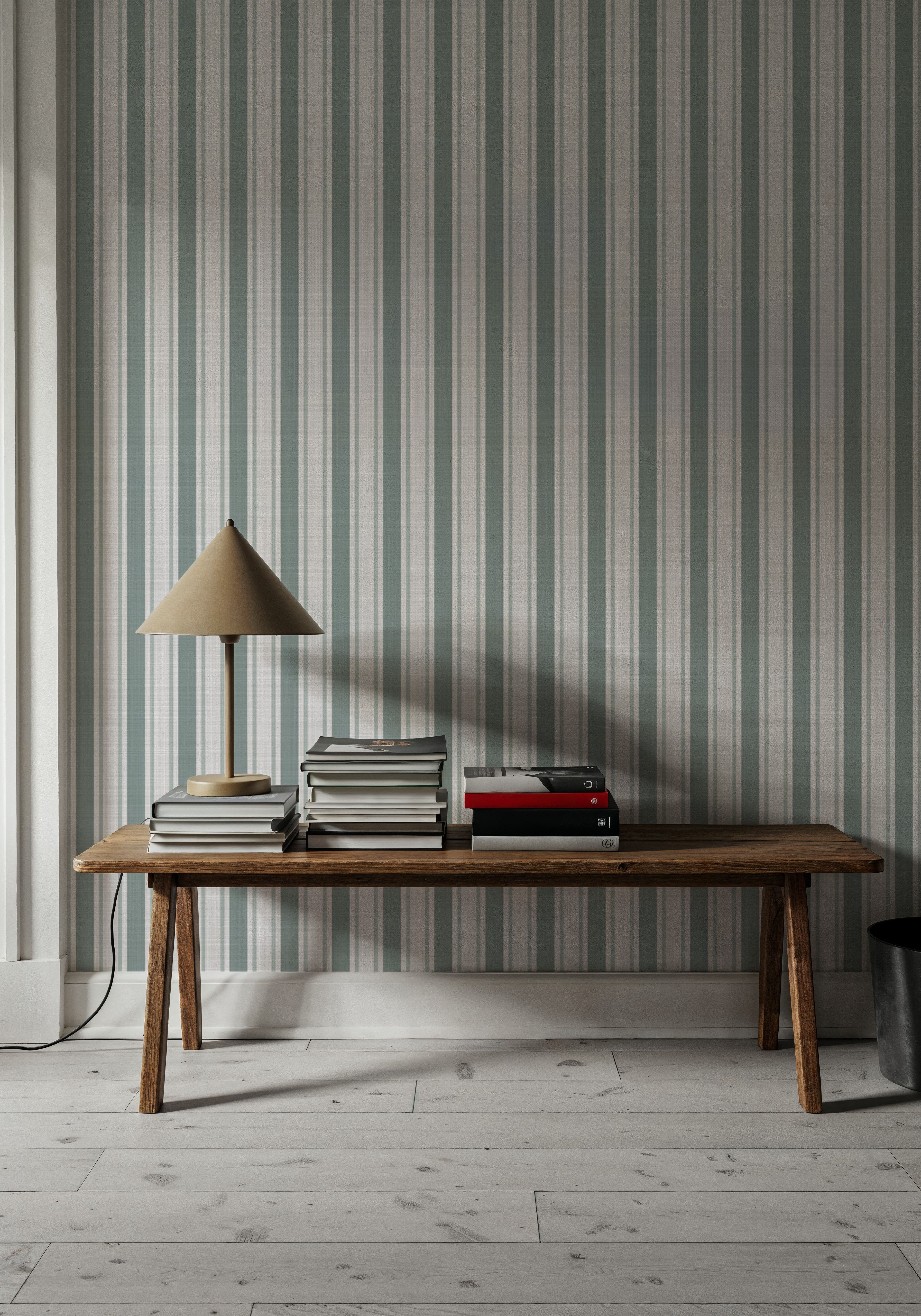 Les Andelys Vertical, Duck Egg, Wallpaper