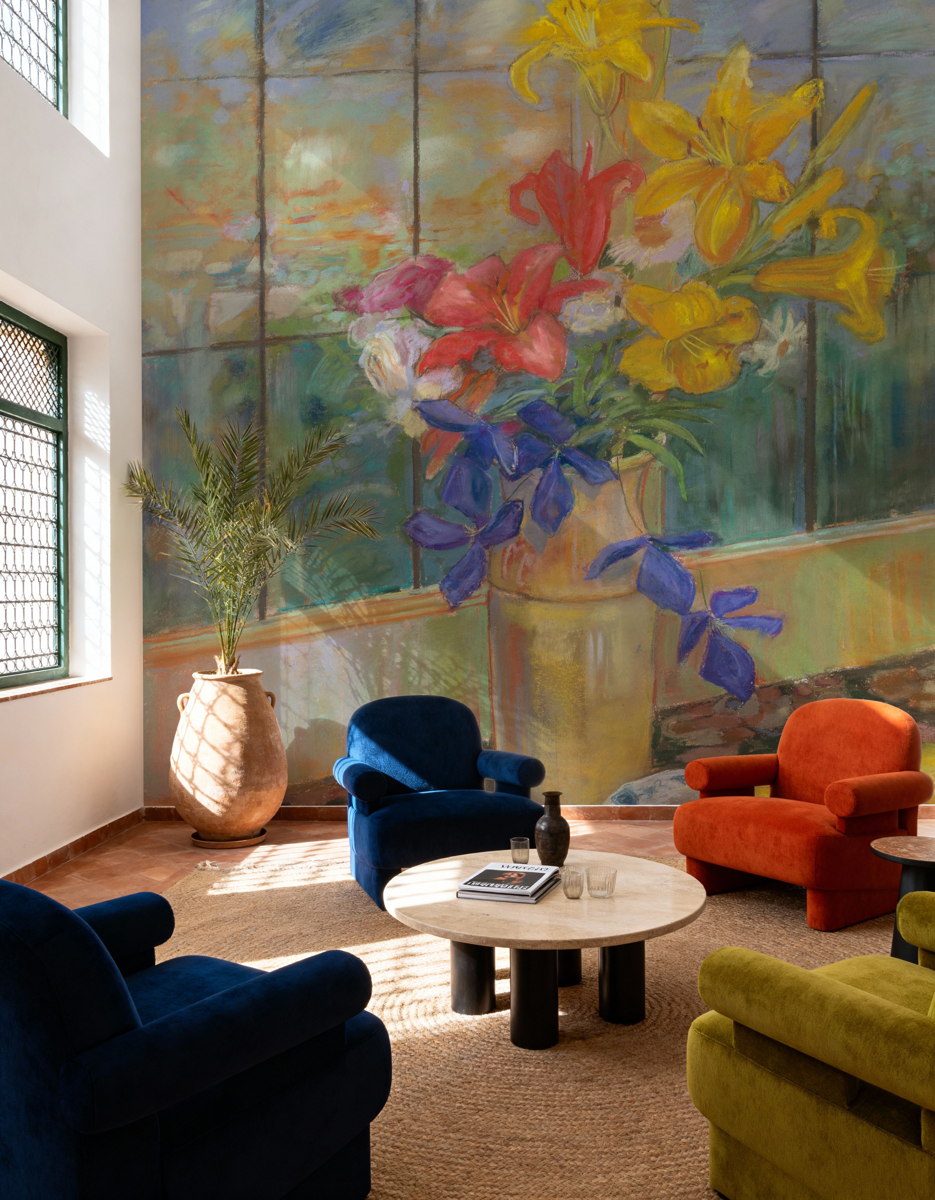 Vase of Colorful Lilies