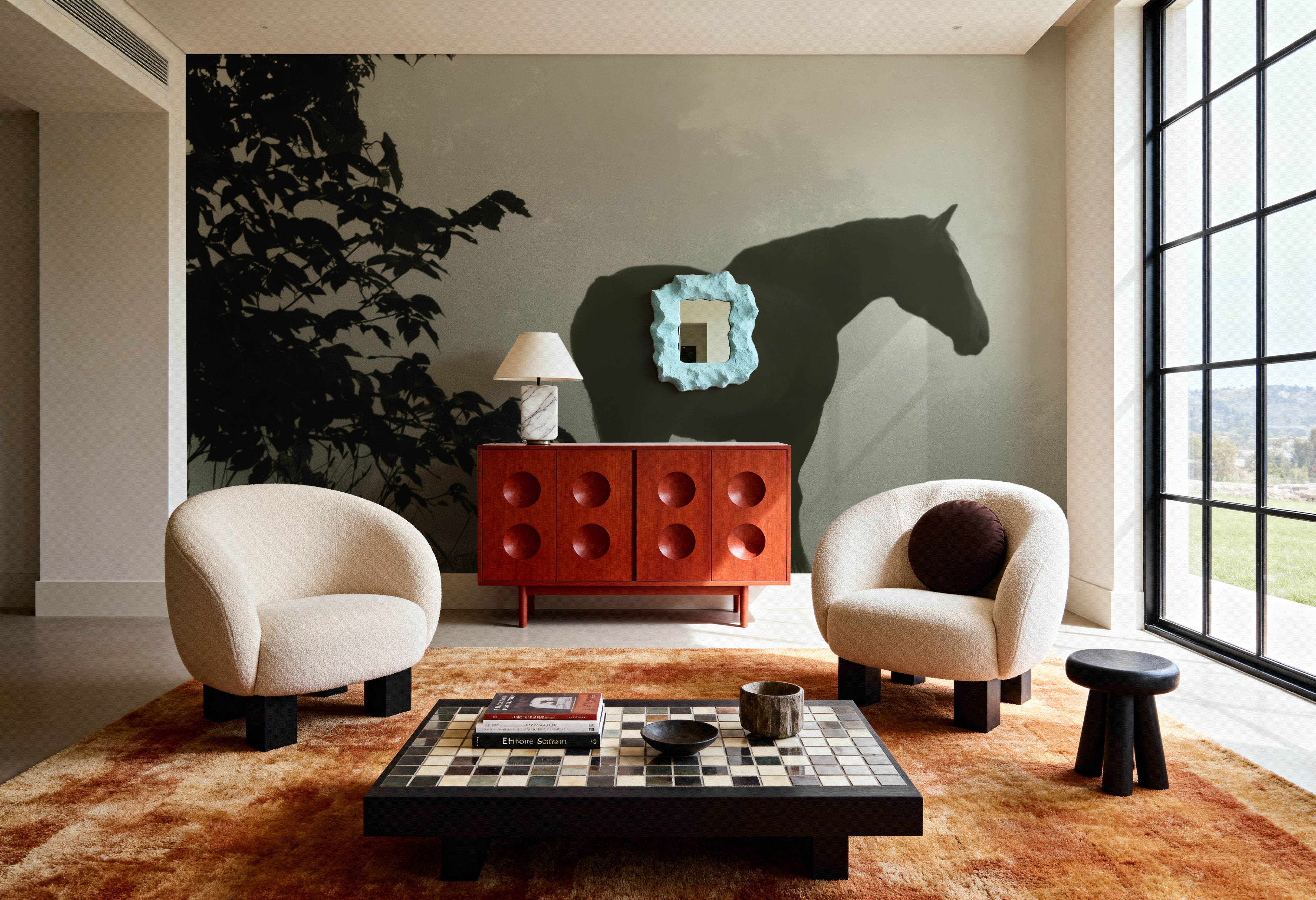 Morning Meadow Horses II, Behang