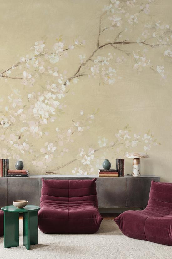 White Cherry Blossoms I Linen