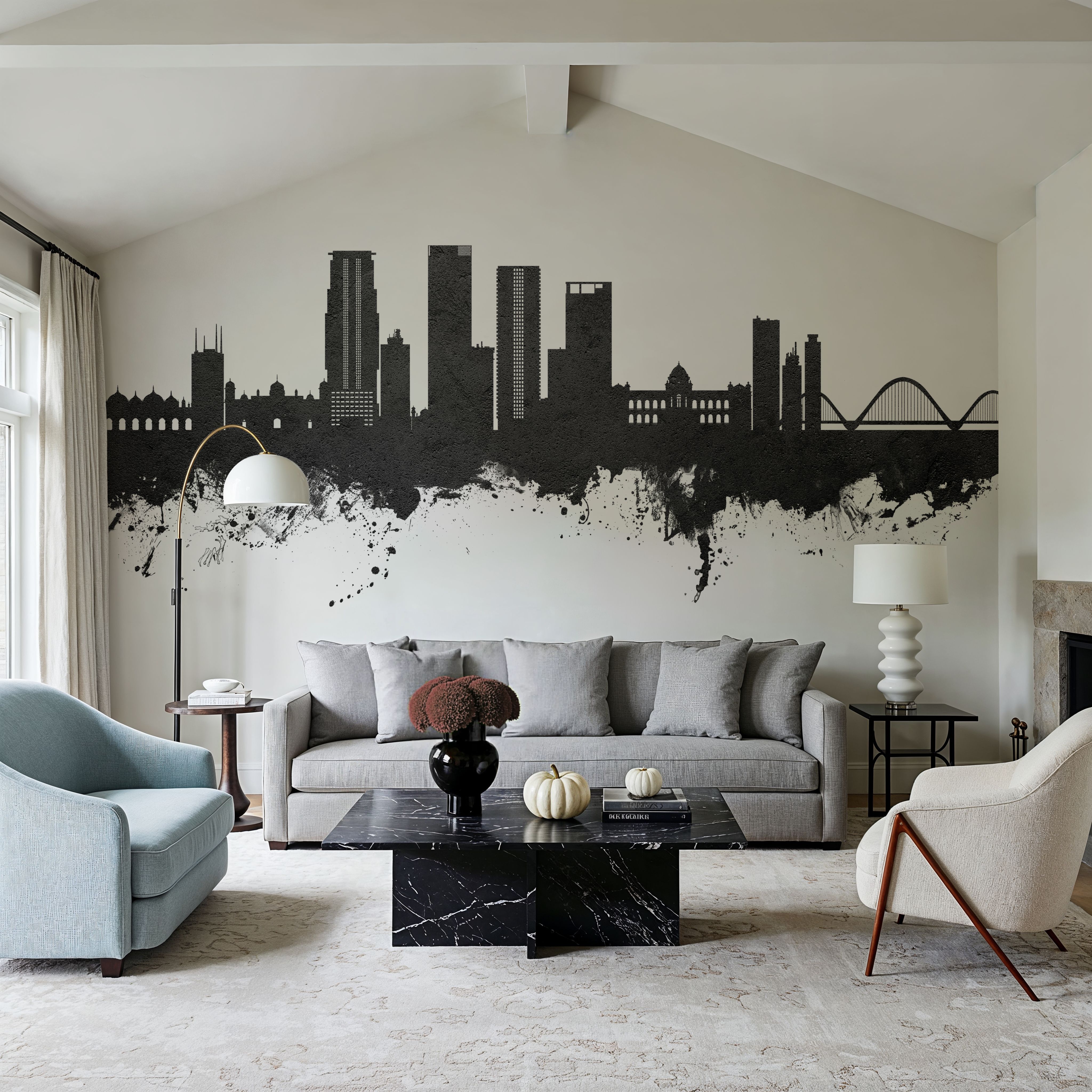 Dhaka Bangladesh Skyline Black & White