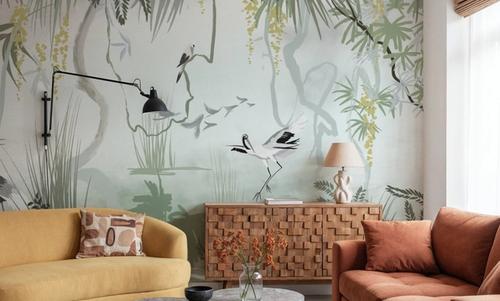 Painted Herons Scenery, Green