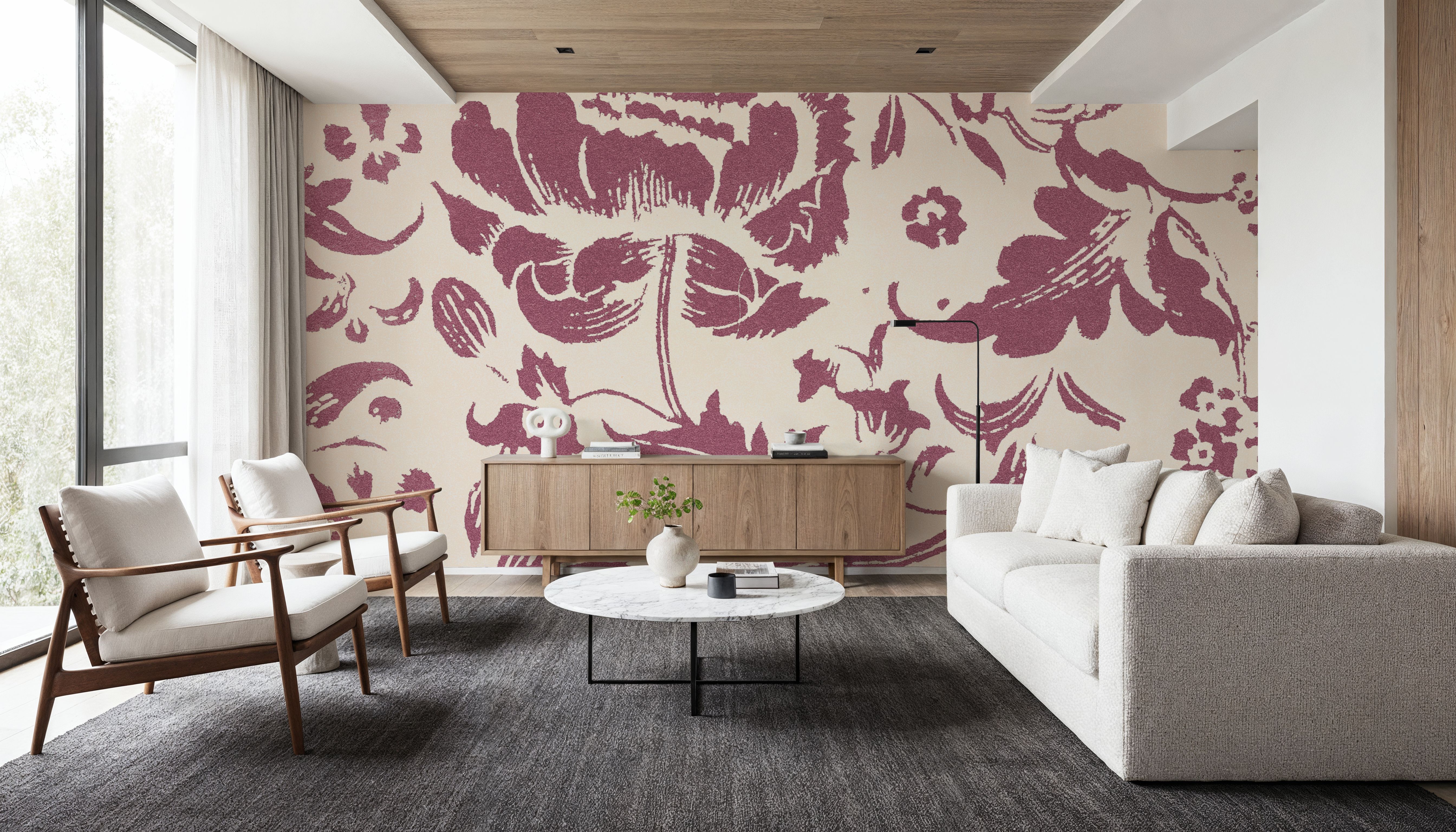 Floral Toile I Berry