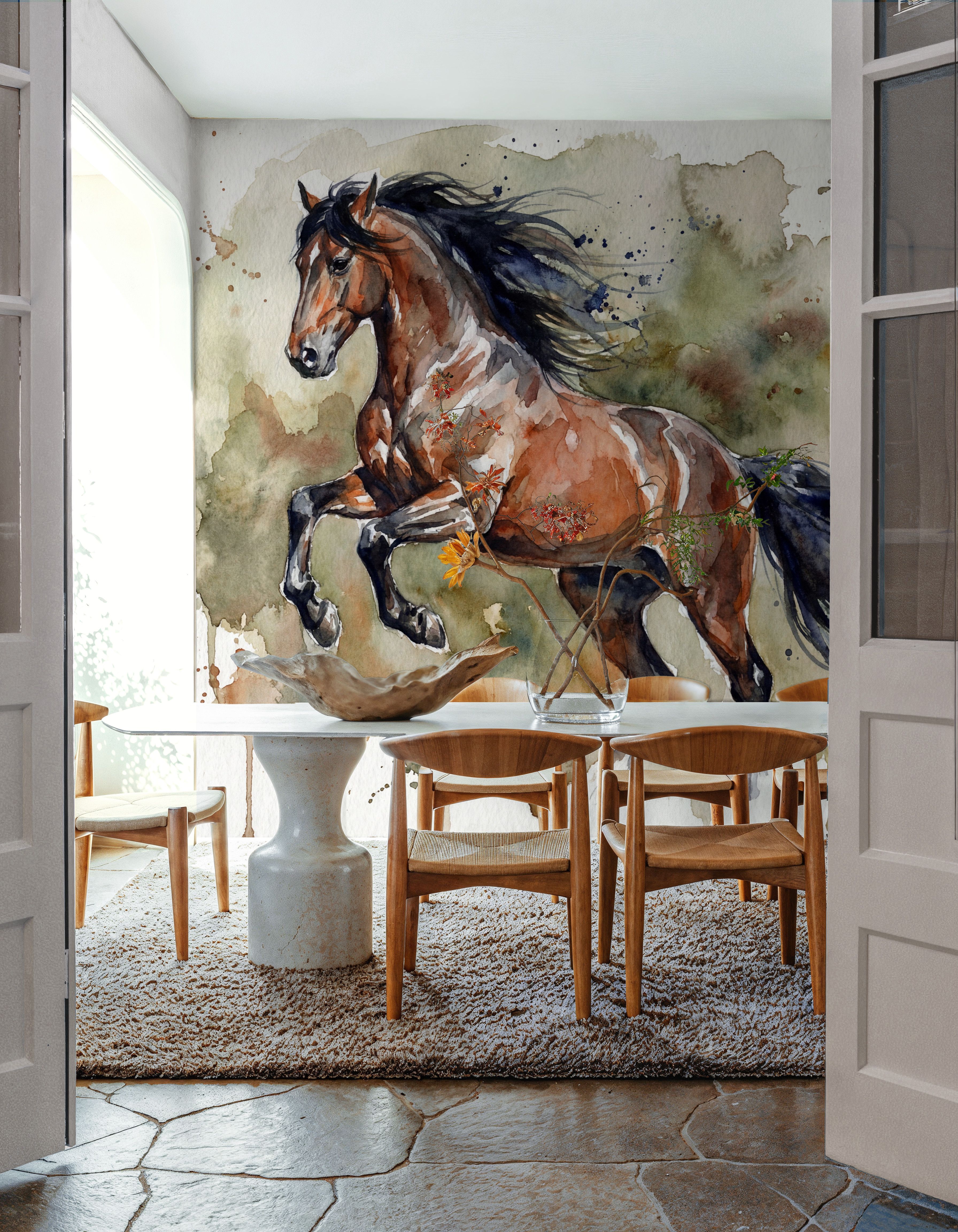 Powerful Horse - Watercolor Spirit Animals Series