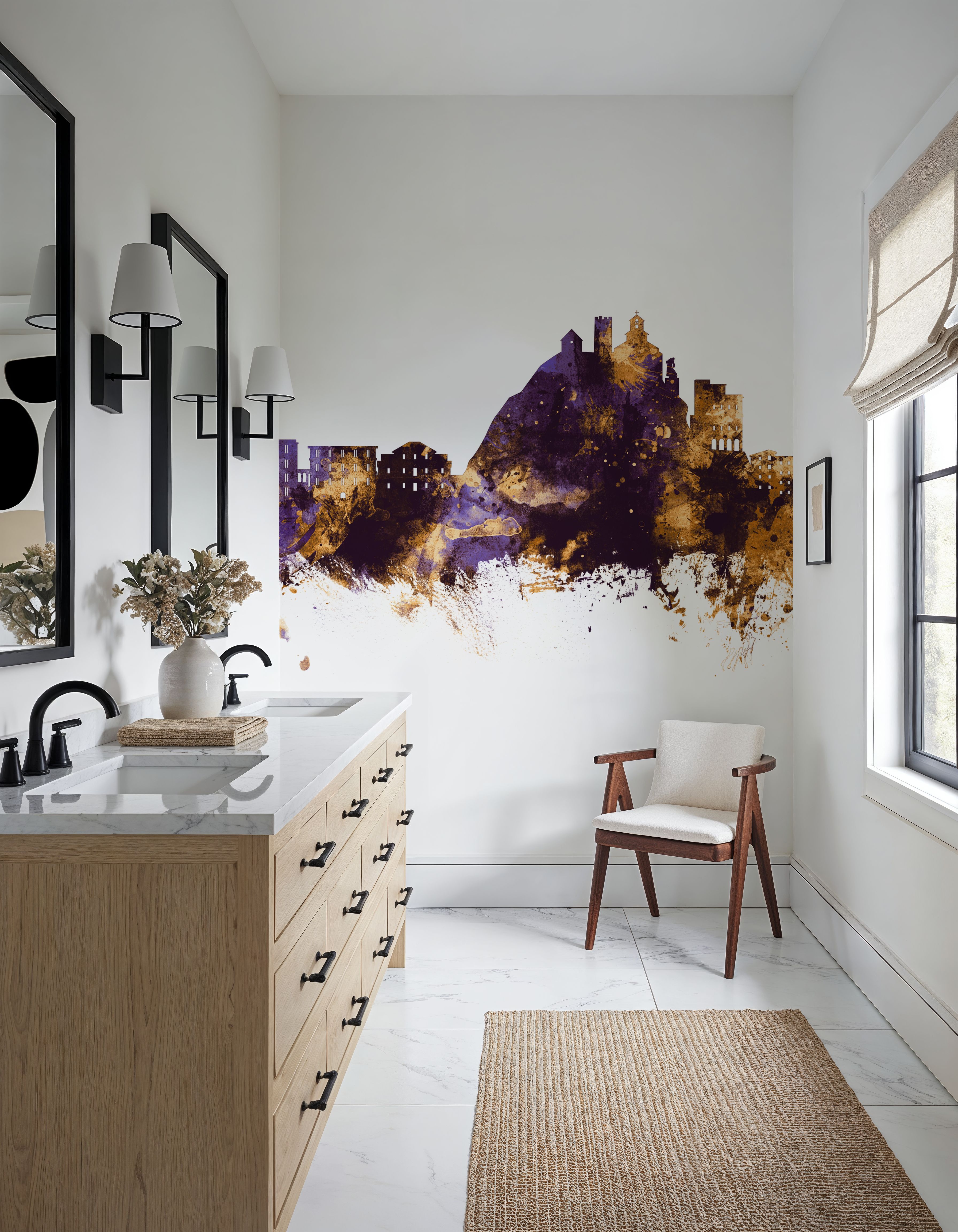 Monterosso al Mare Italy Skyline Purple & Gold