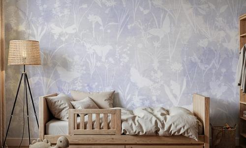 Herbals and Butterflies Double Silhouette Blue
