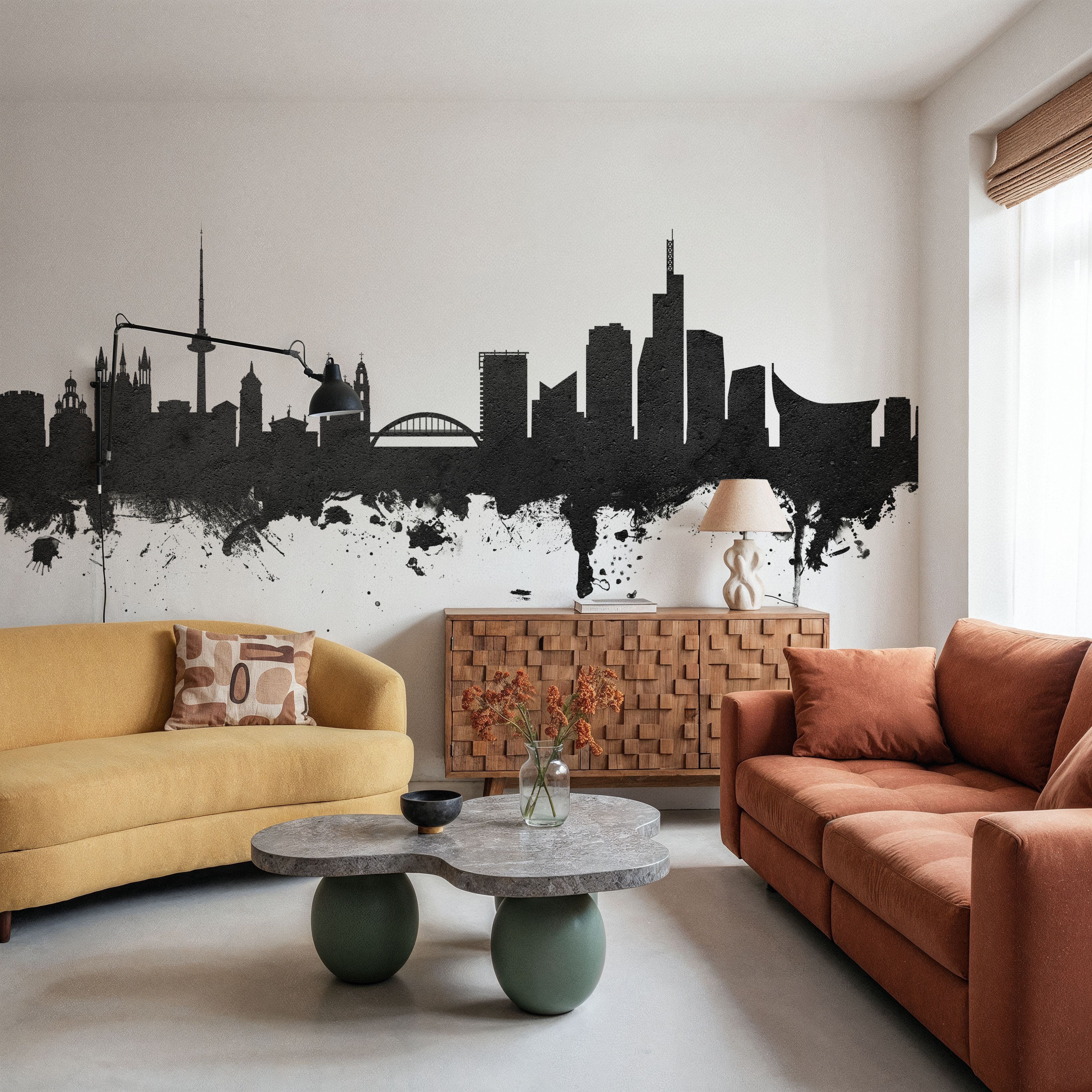 Vilnius Lithuania Skyline Black & White