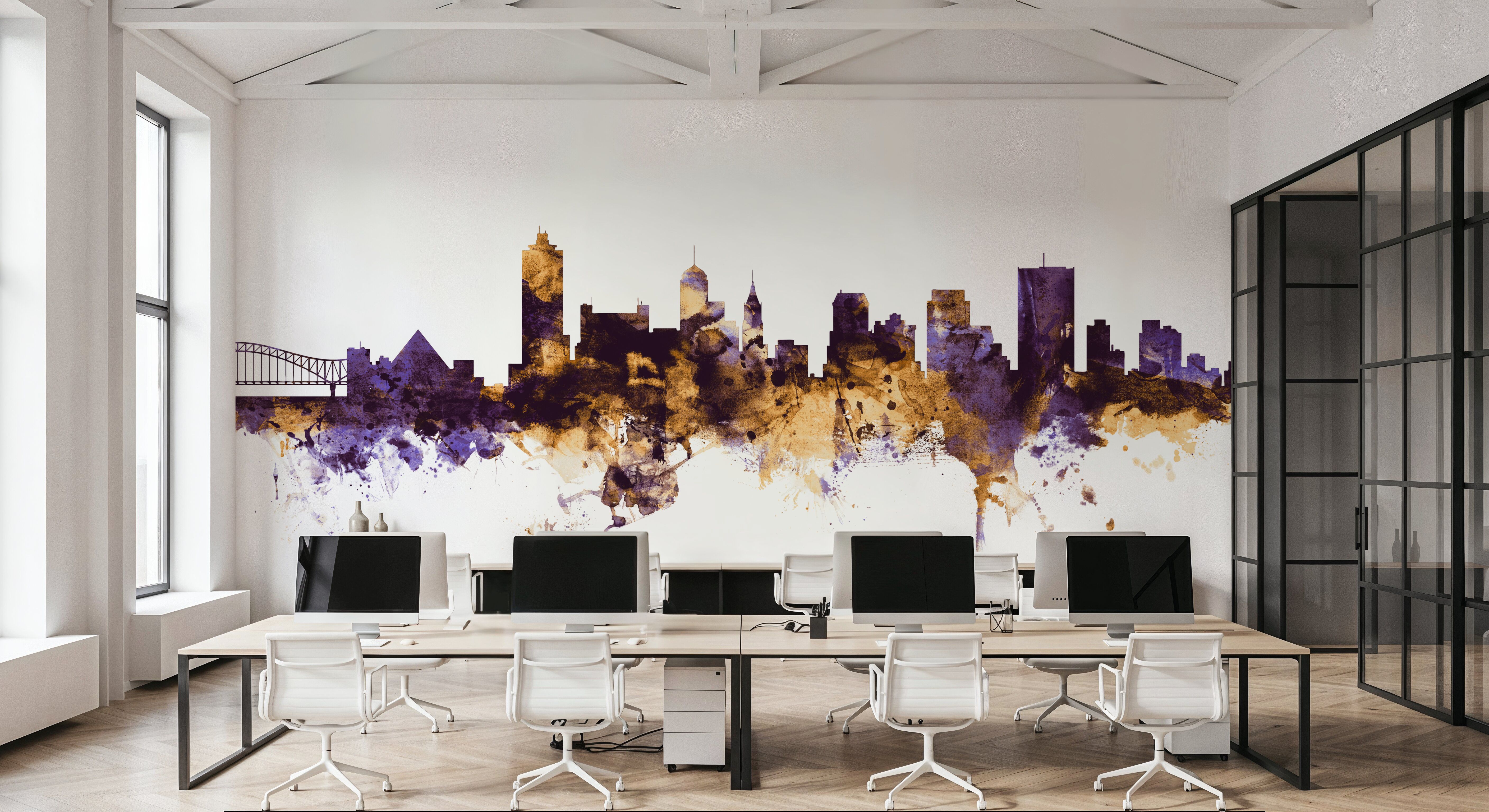Memphis Tennessee Skyline Purple & Gold