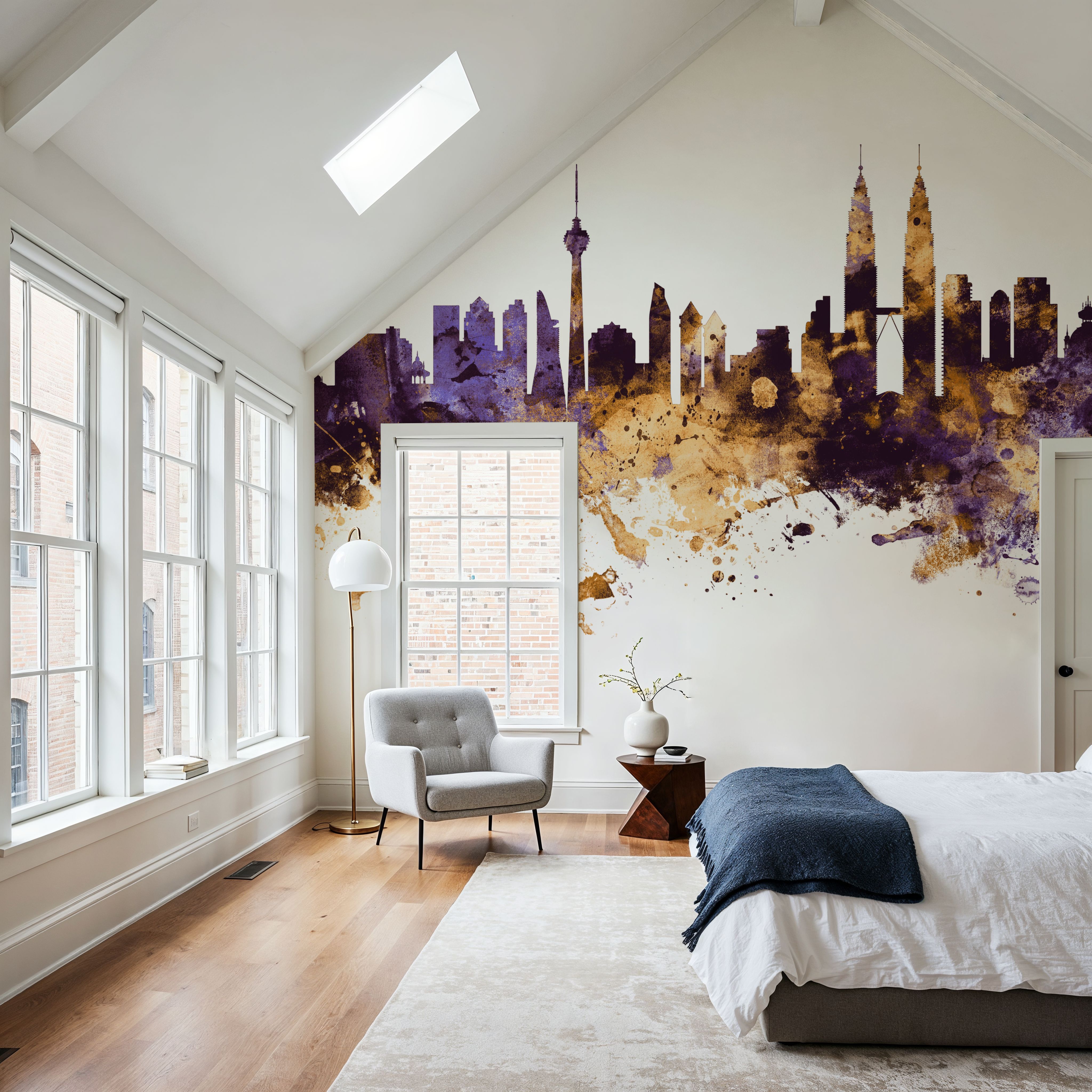 Kuala Lumpur Skyline Purple & Gold