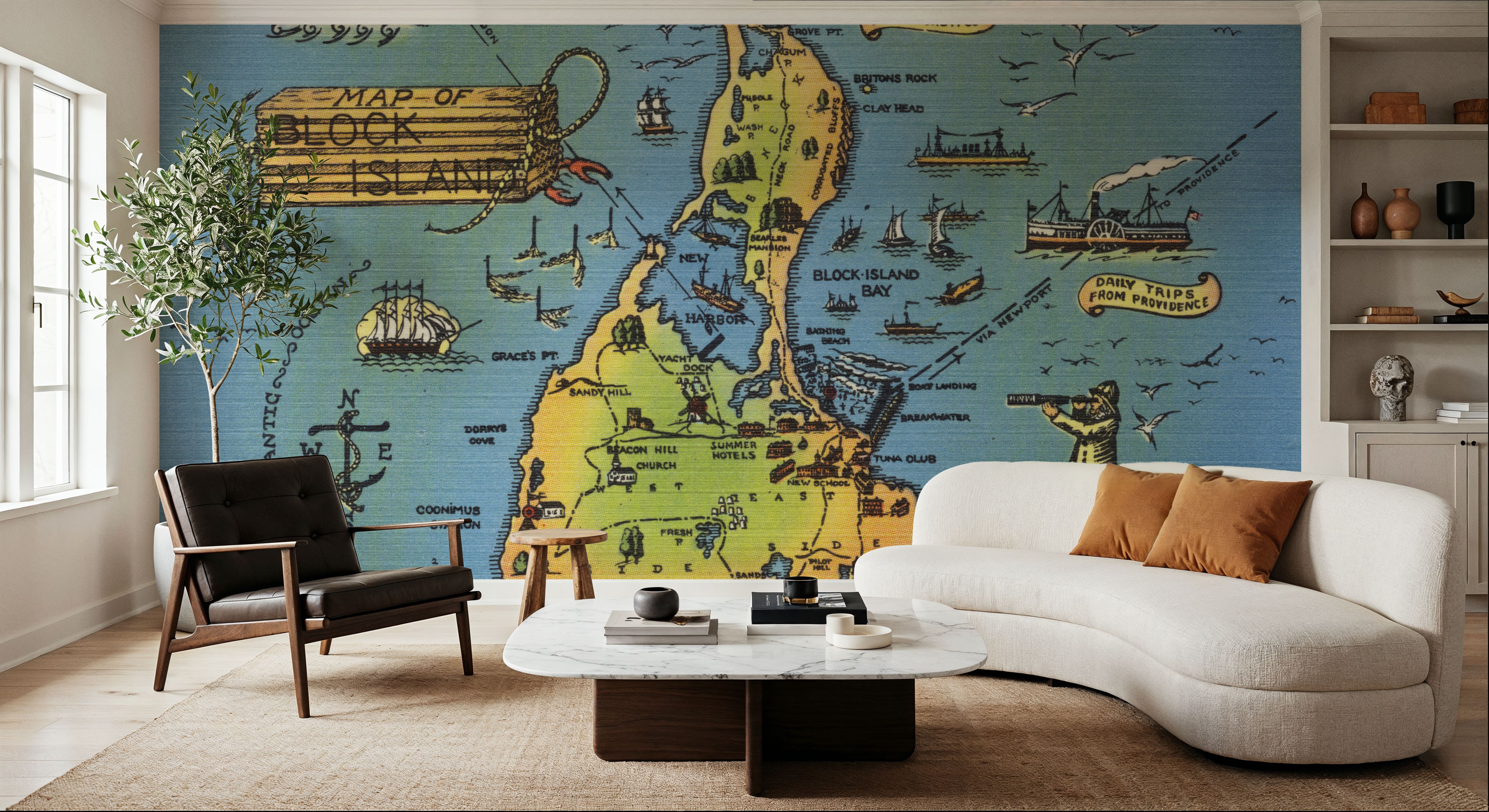 Greetings from Keys Map - Screenprint Postcard
