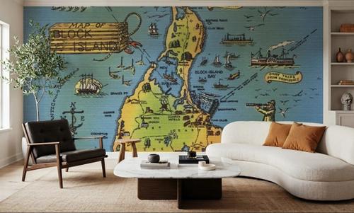 Greetings from Keys Map - Screenprint Postcard