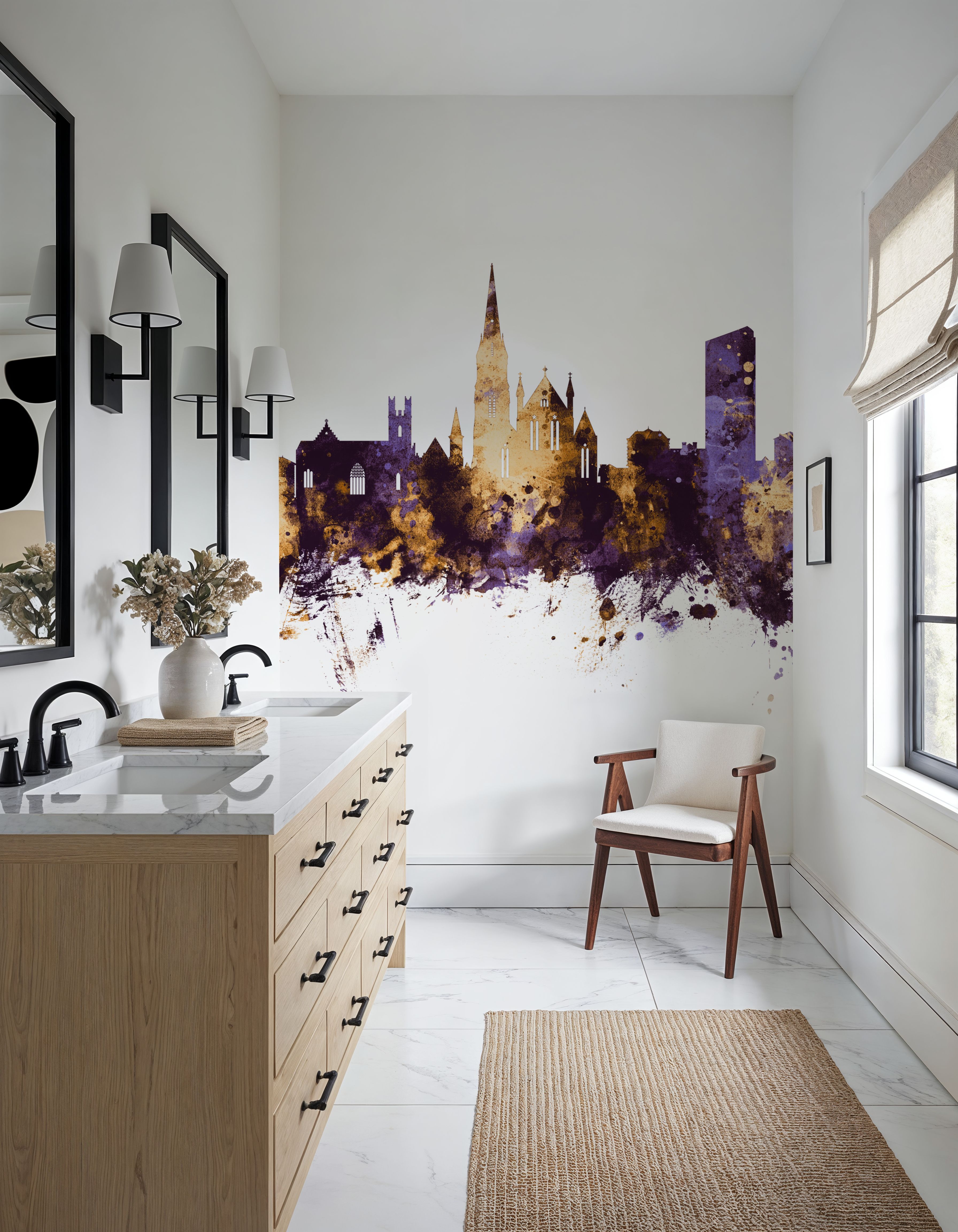 Limerick Ireland Skyline Purple & Gold