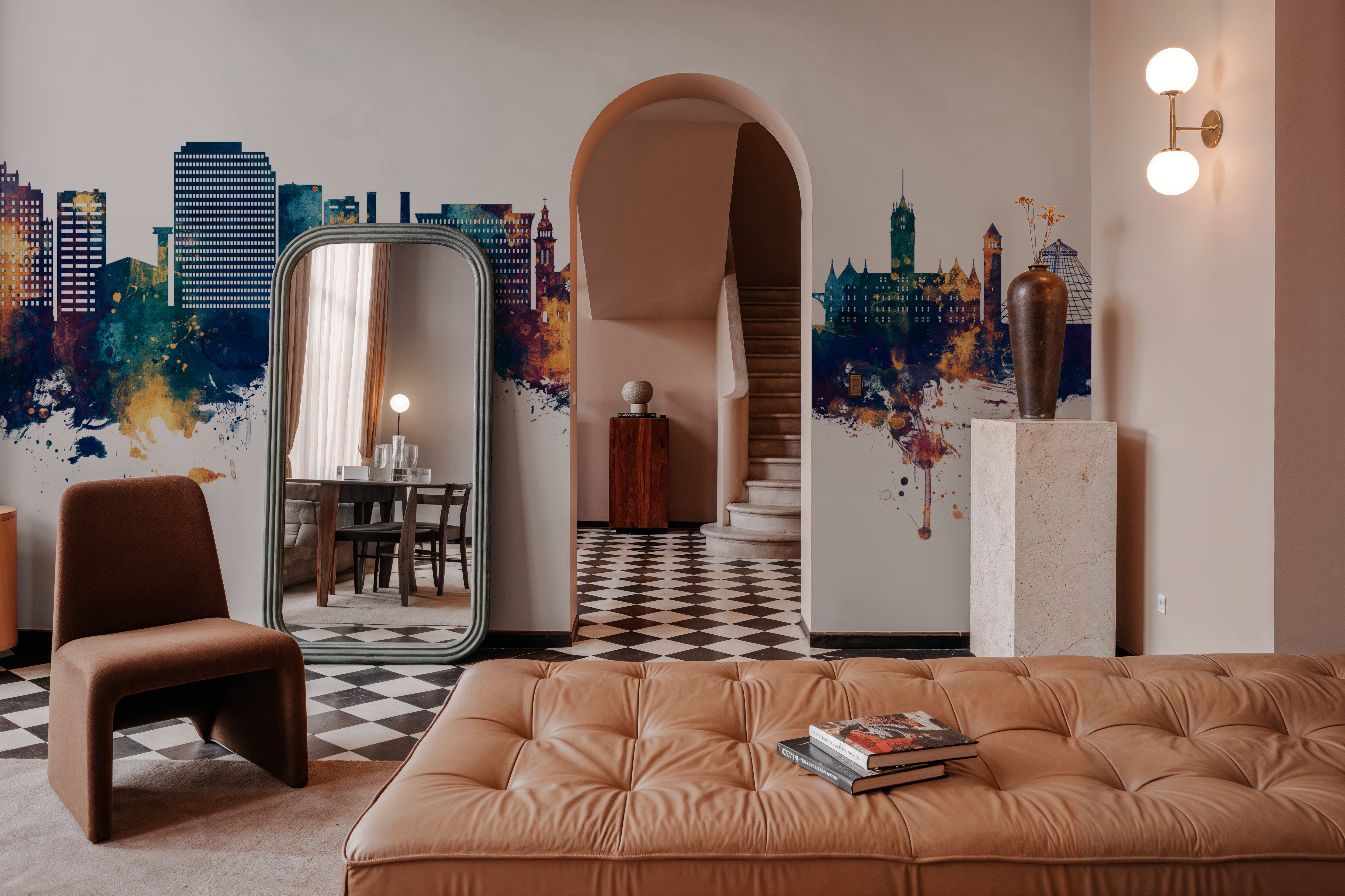 Spokane Washington Skyline Blue & Bronze