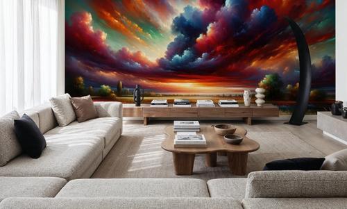 Watercolor Colorful Landscape