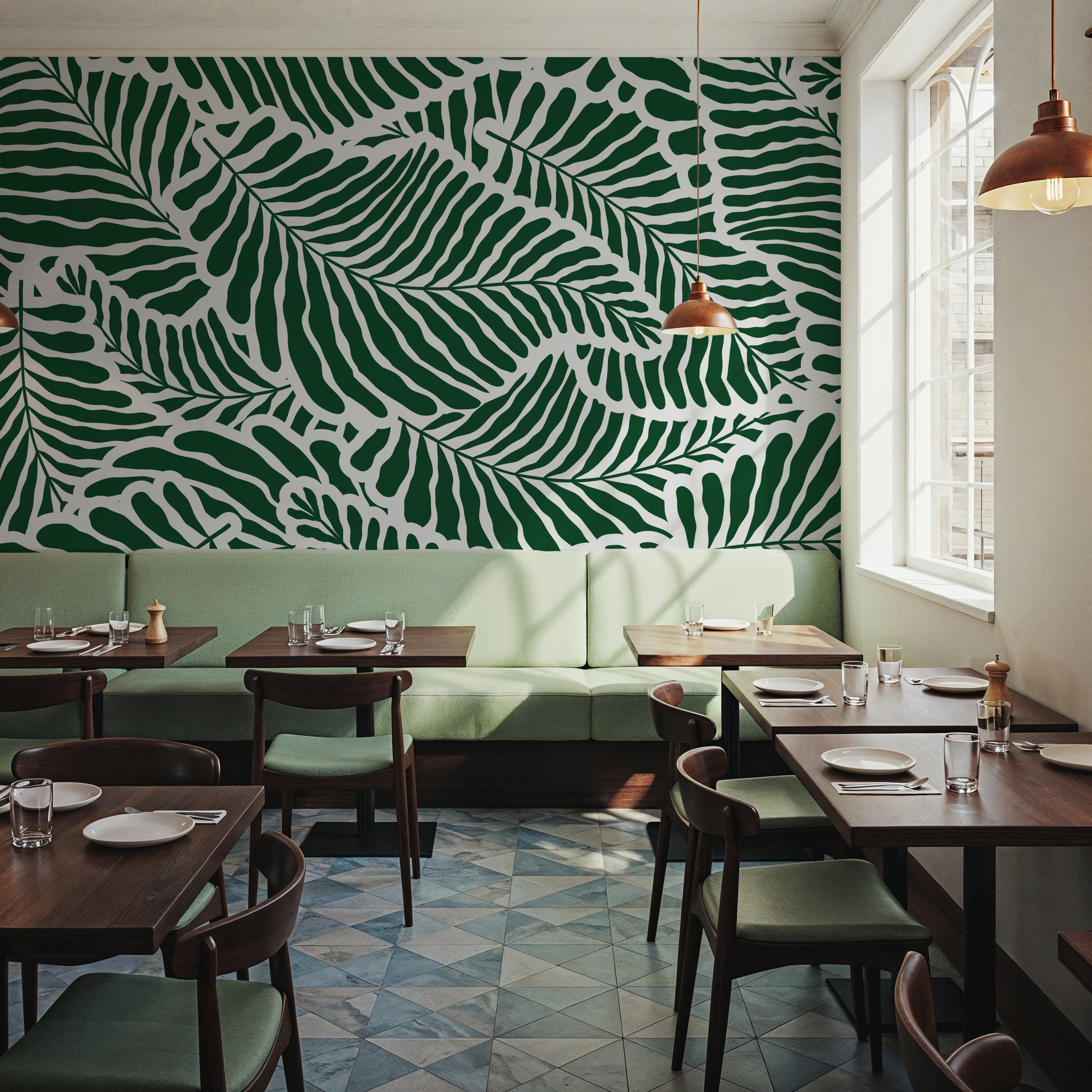 Fern Cut-Outs Pattern, Malachite Green