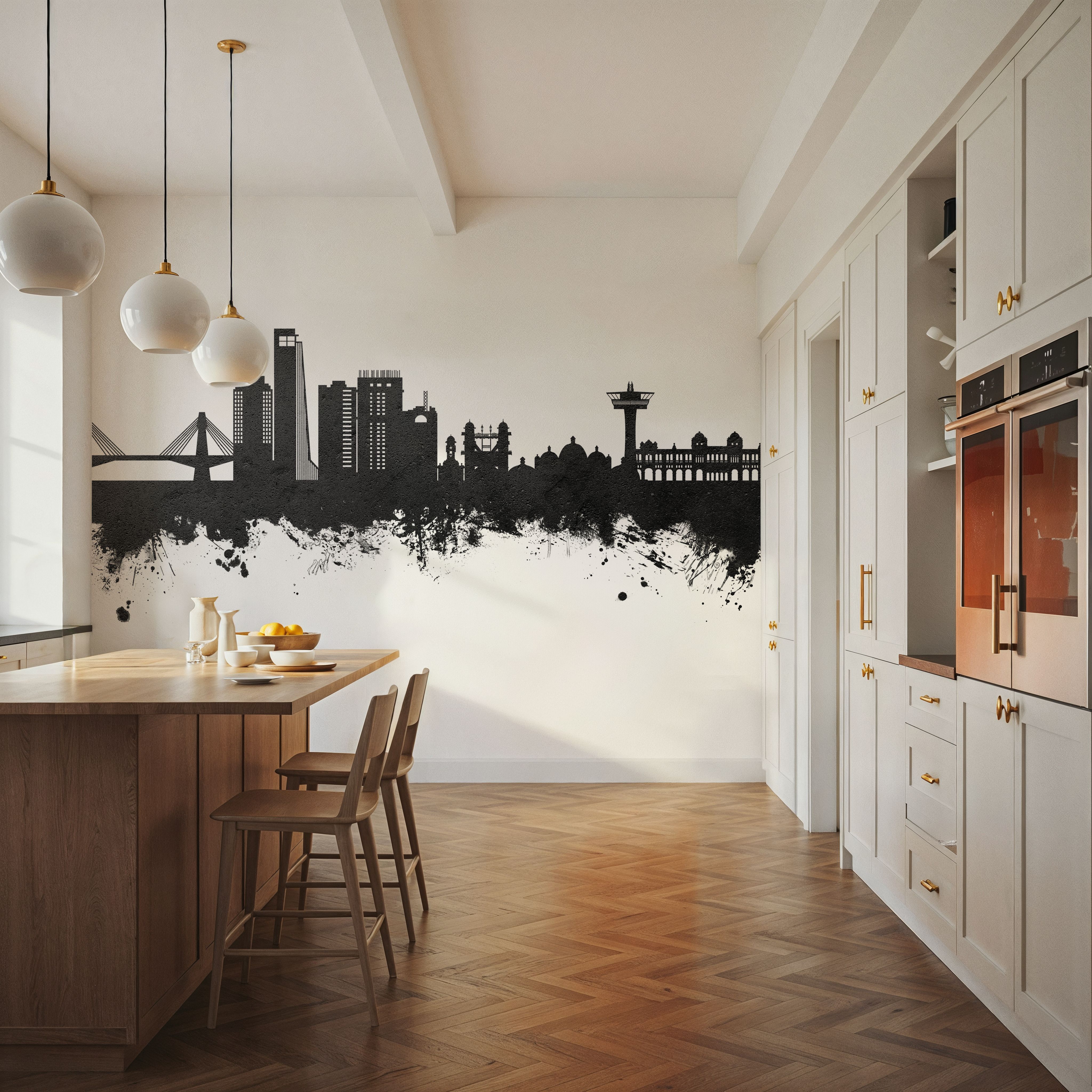 Chattogram Bangladesh Skyline Black & White