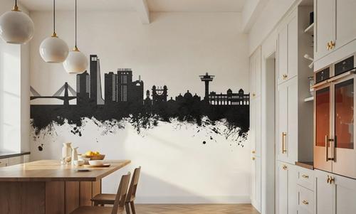 Chattogram Bangladesh Skyline Black & White