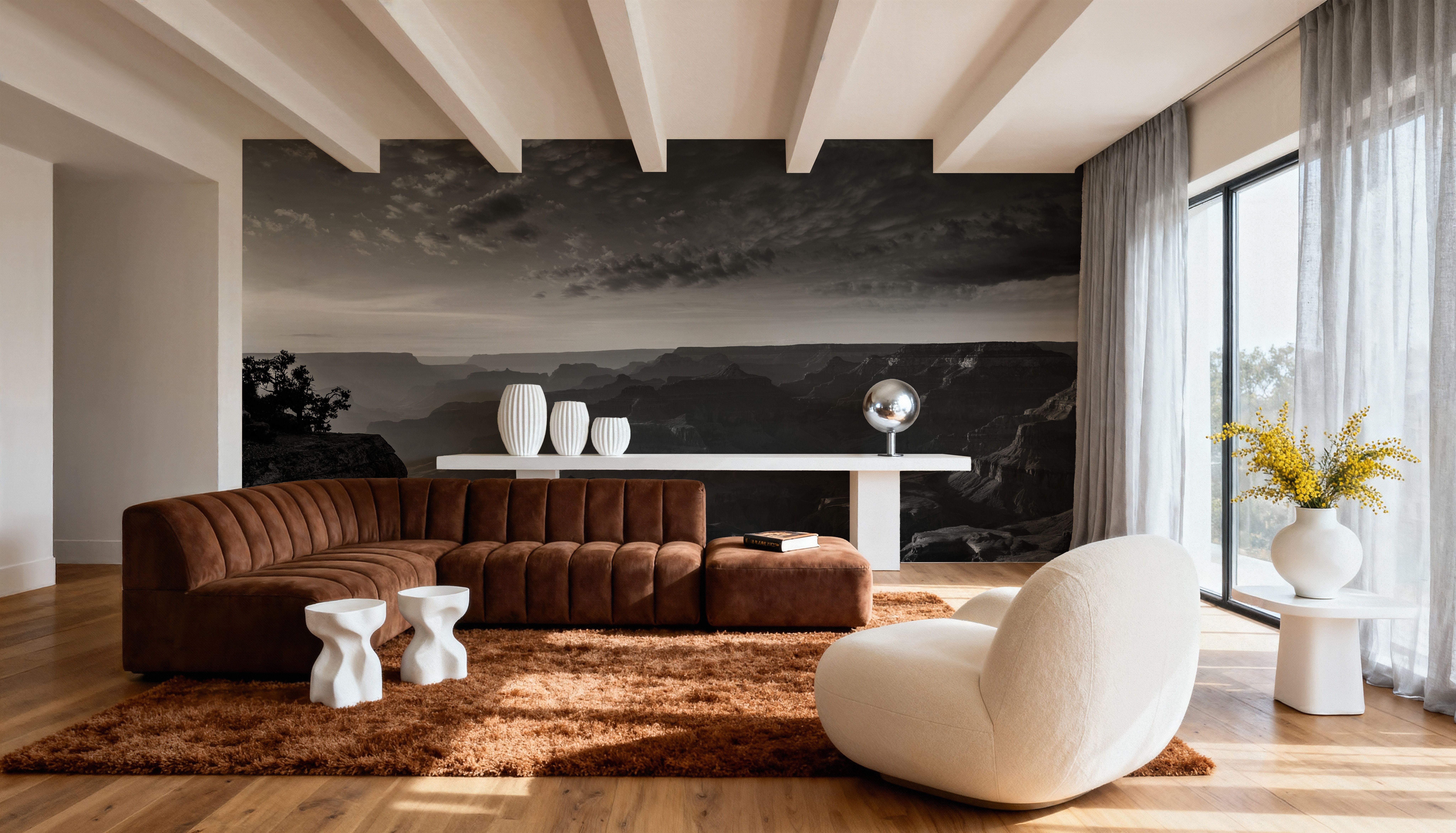 Grand Canyon Sunset BW