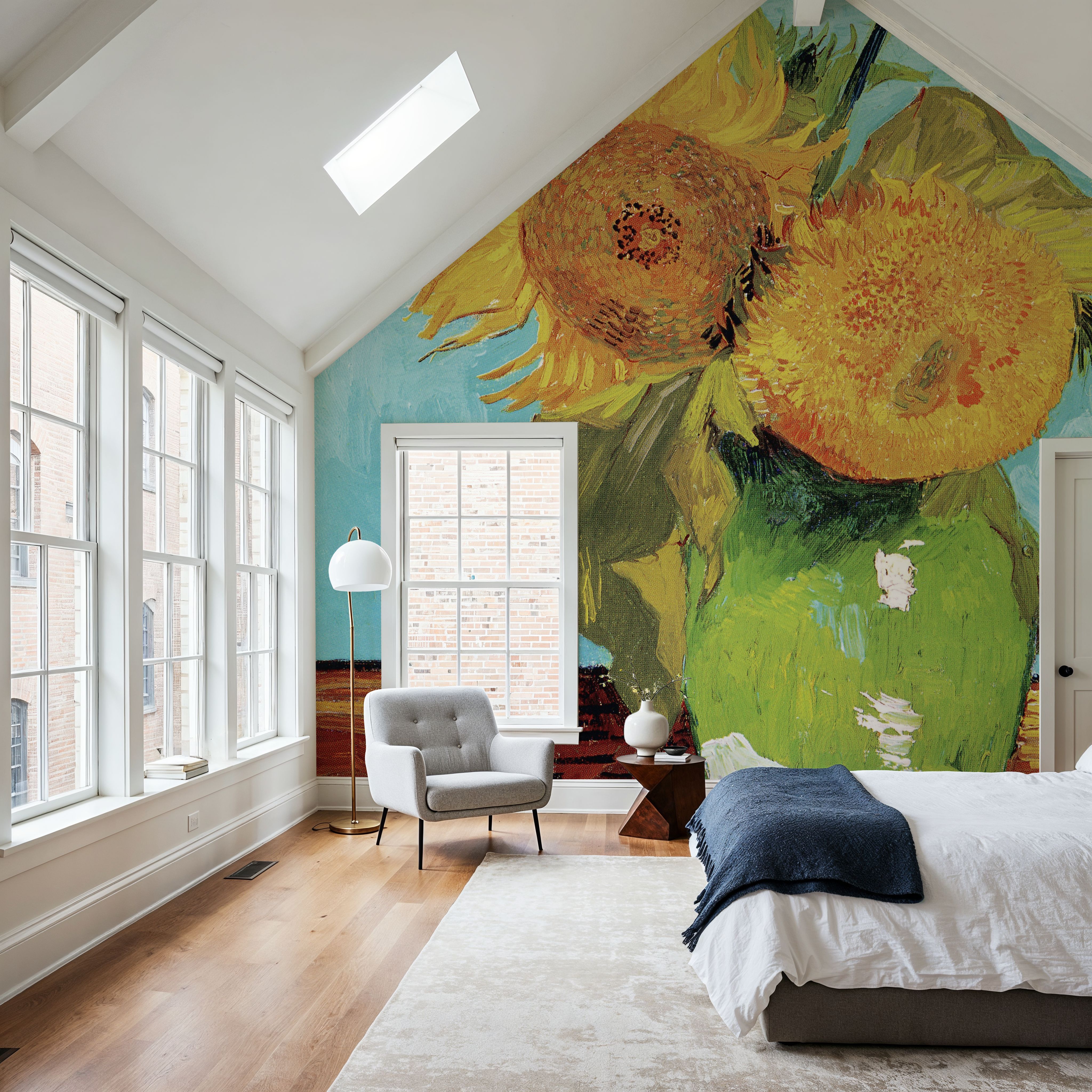 Vase with Three Sunflowers