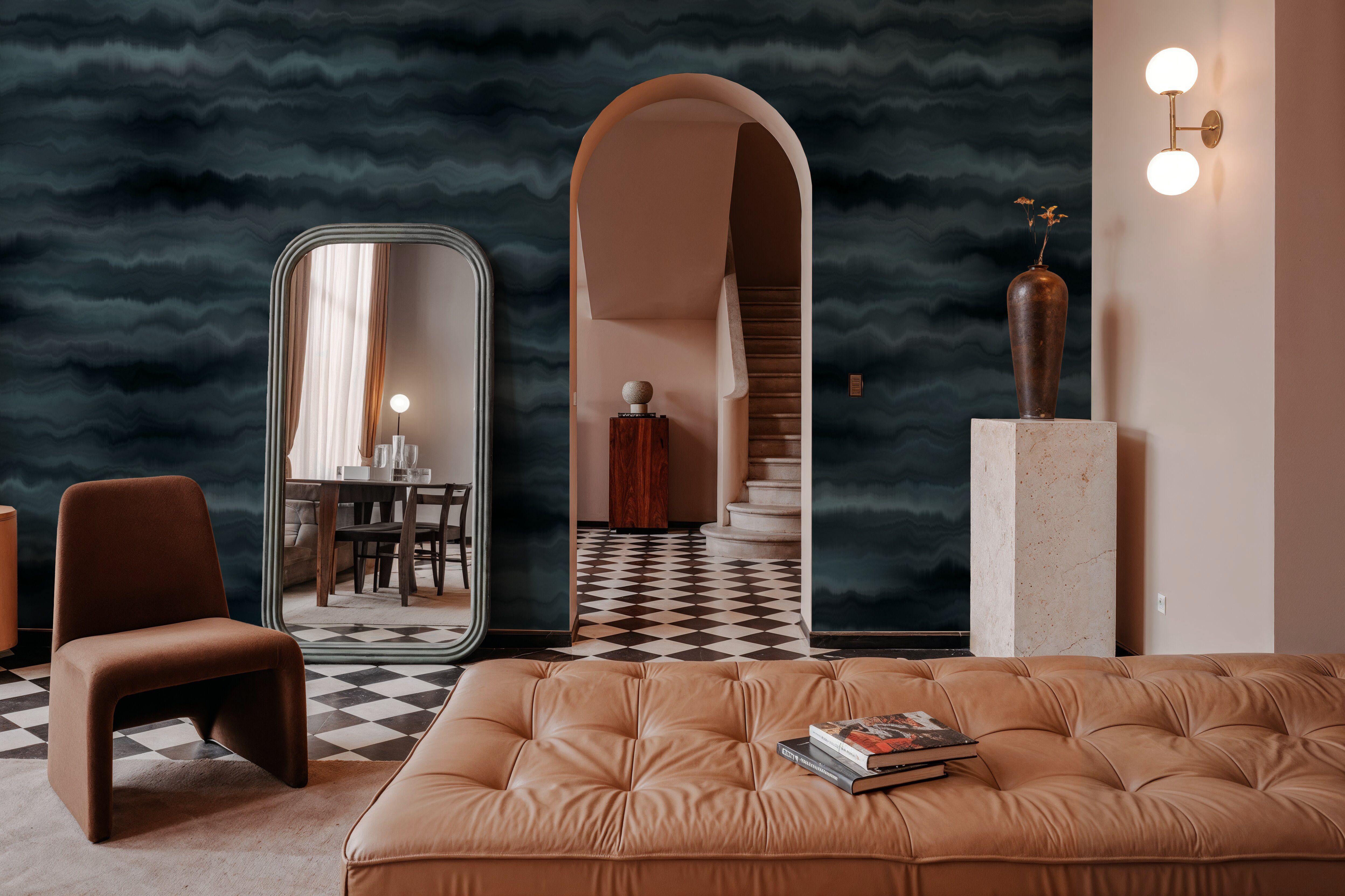 Moire Fumé, Midnight Tide, Wallpaper