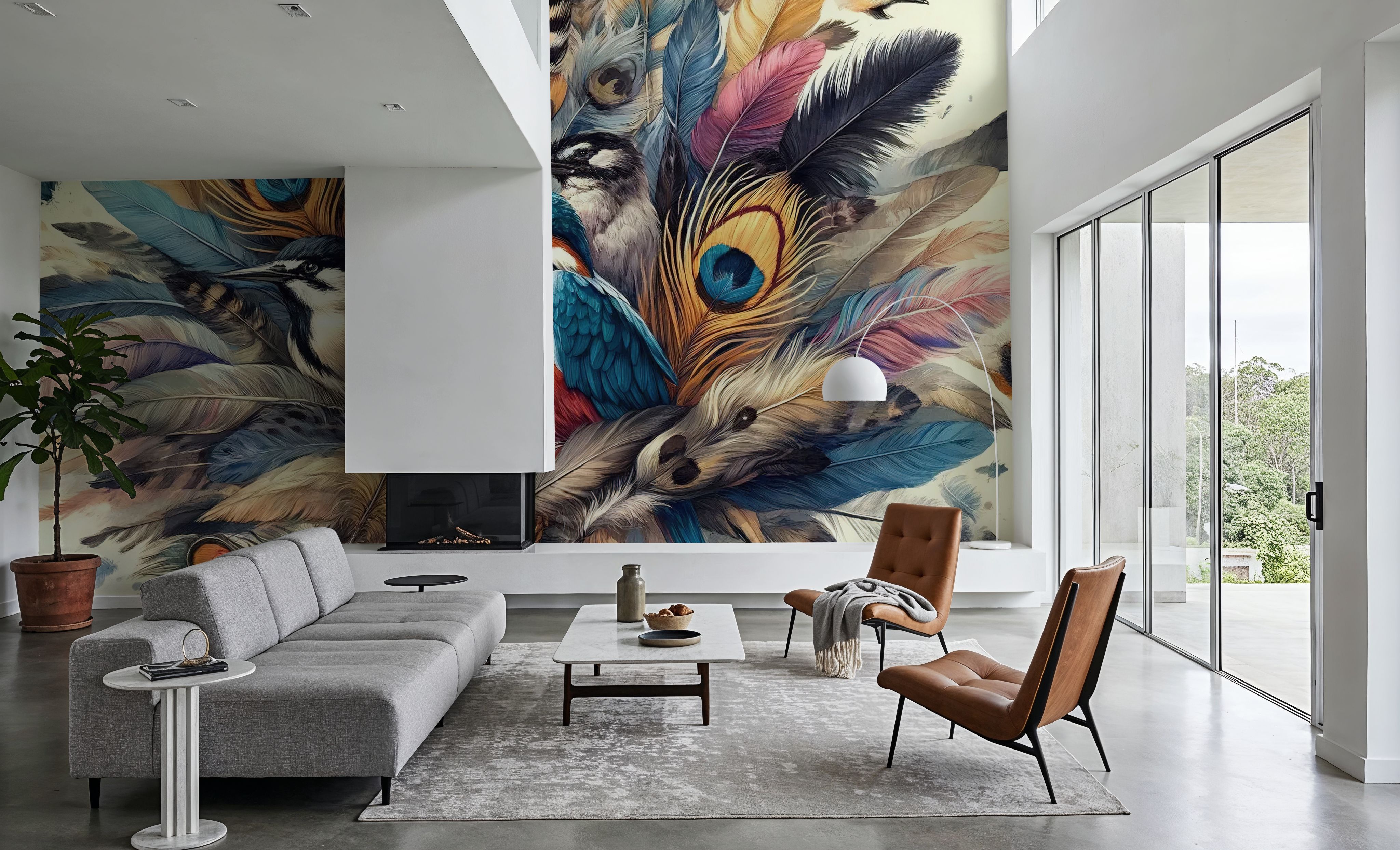 Tropical Whispers Among Ethereal Feathers