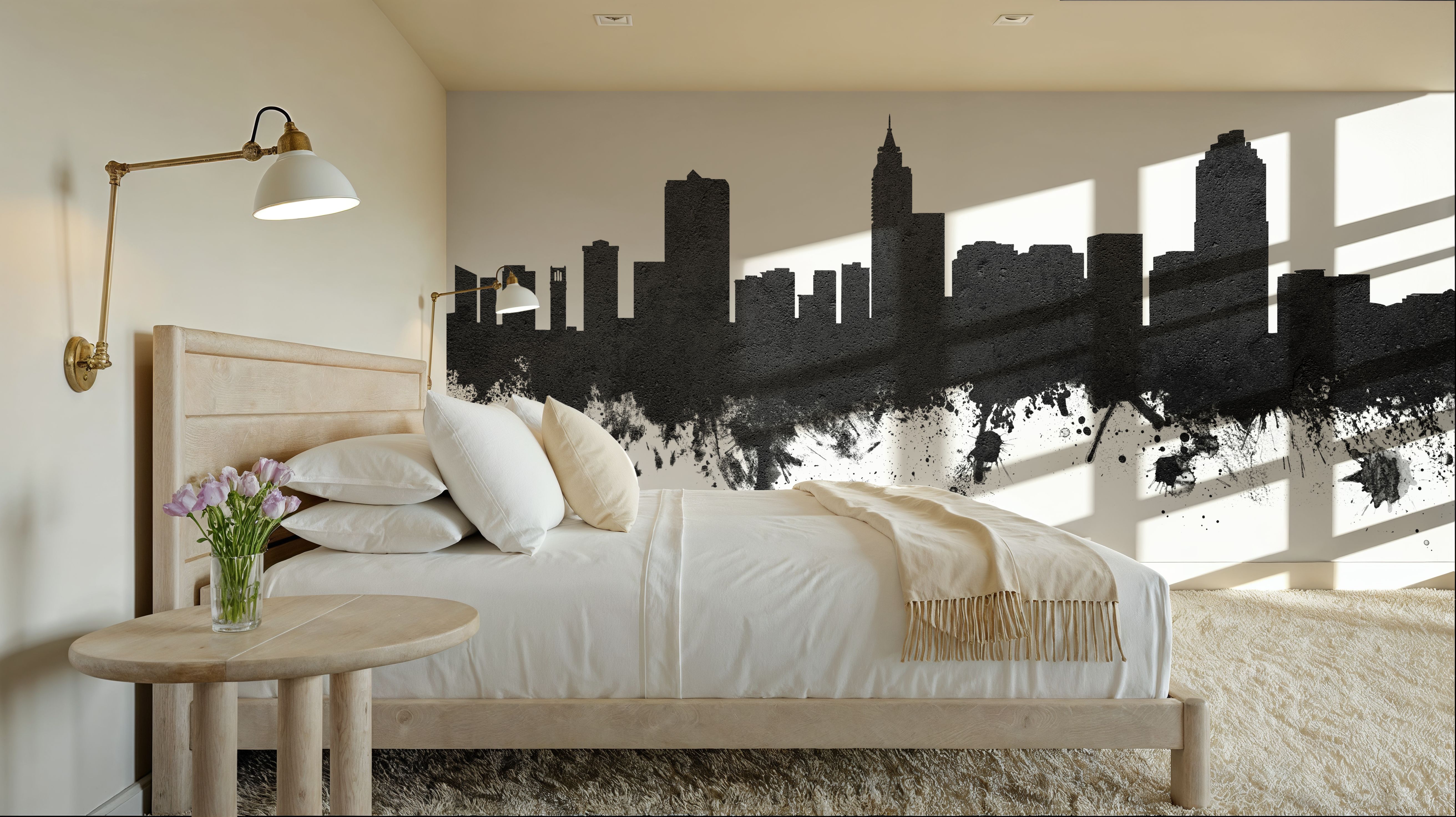 Raleigh North Carolina Skyline Black & White