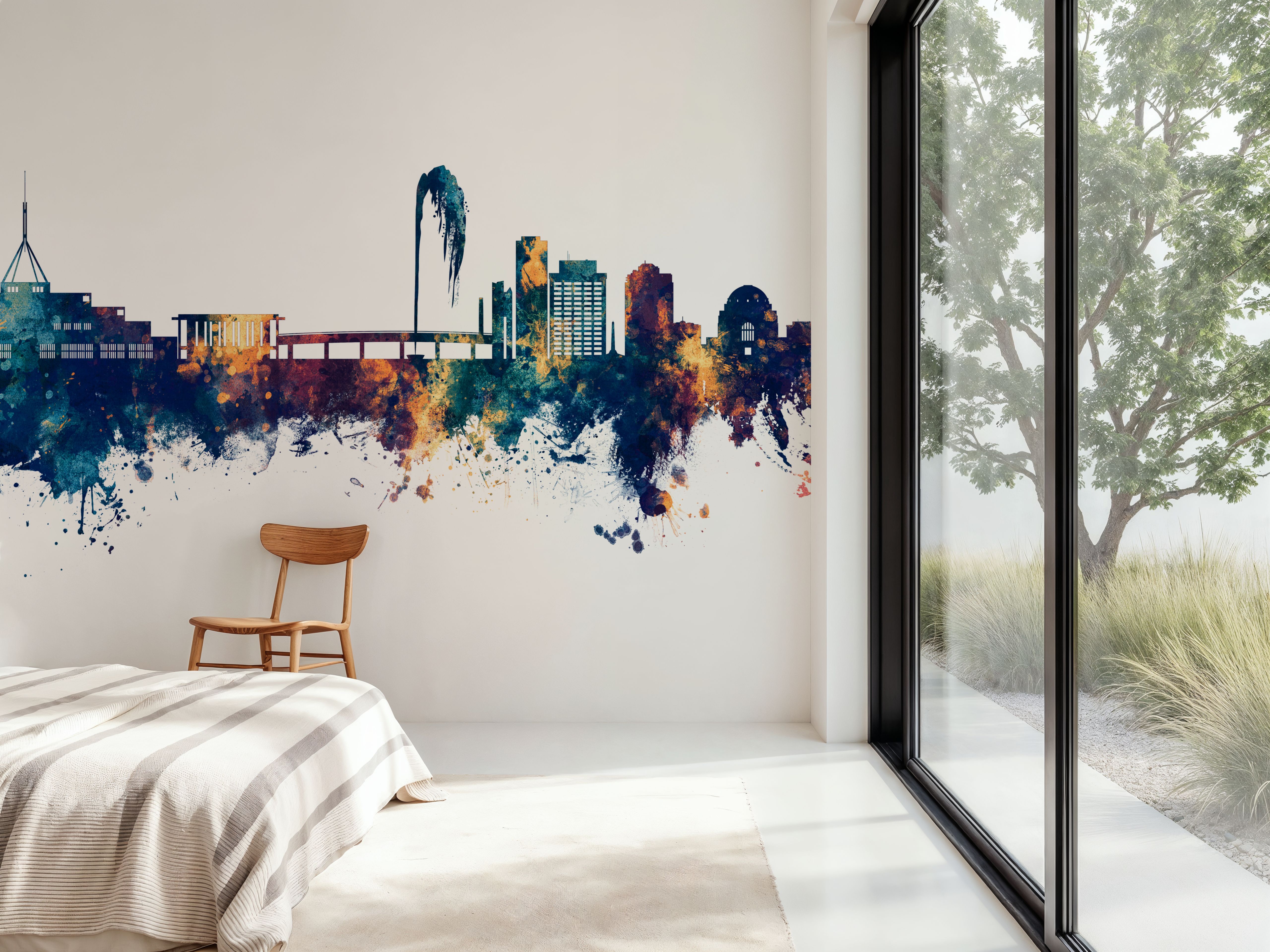 Canberra Skyline Blue & Bronze