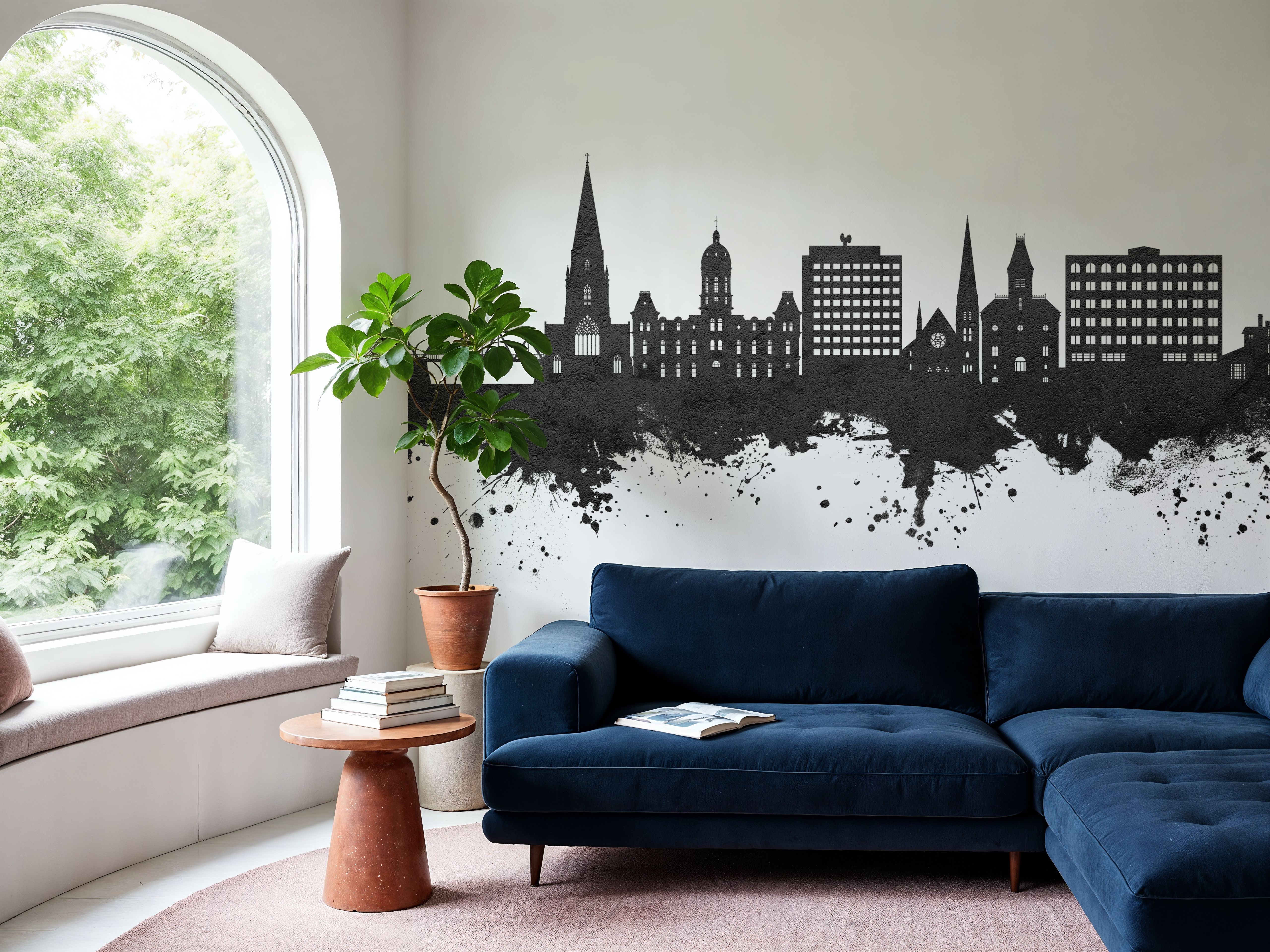 Fredericton Canada Skyline Black & White