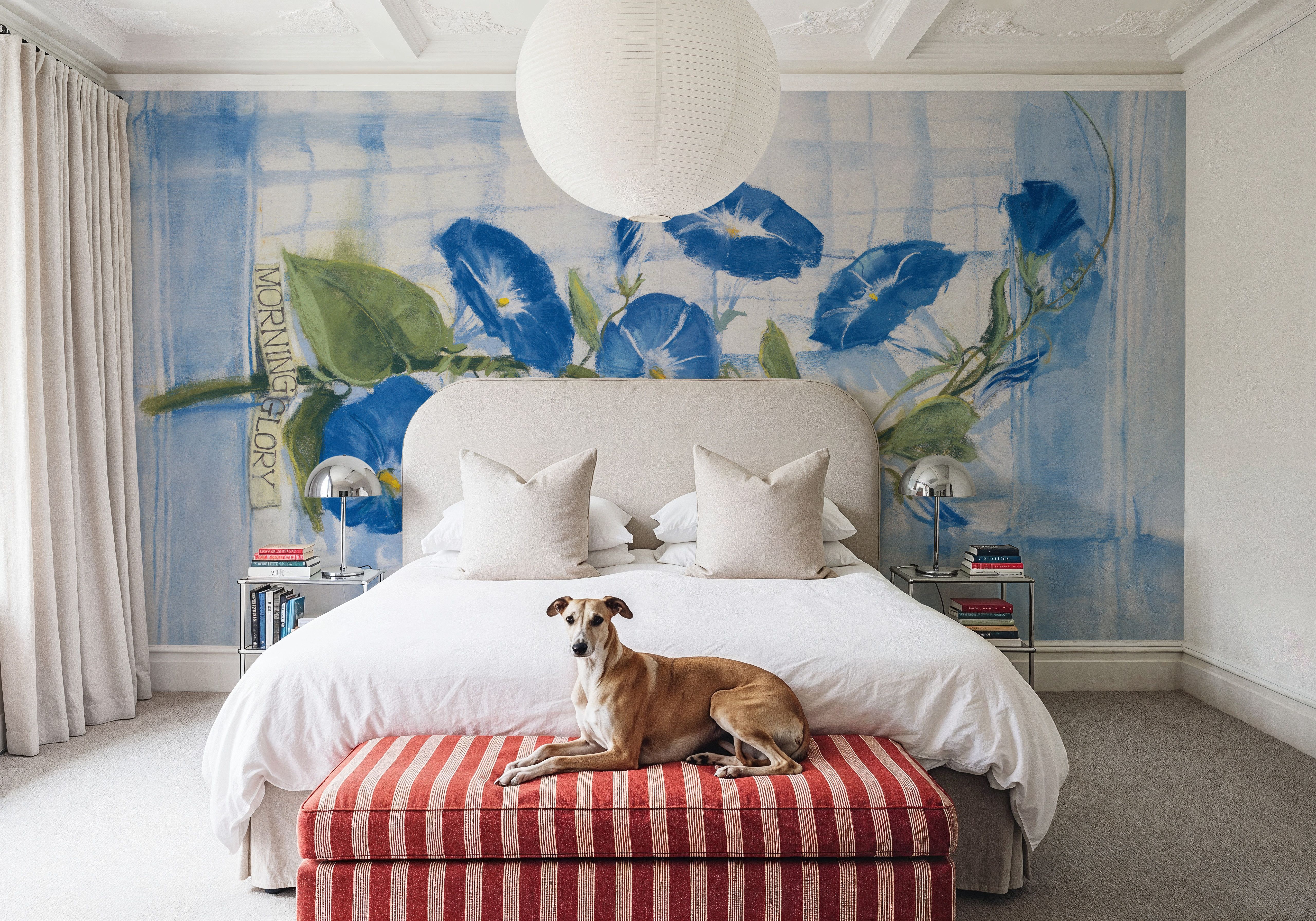 Morning Glory on linen