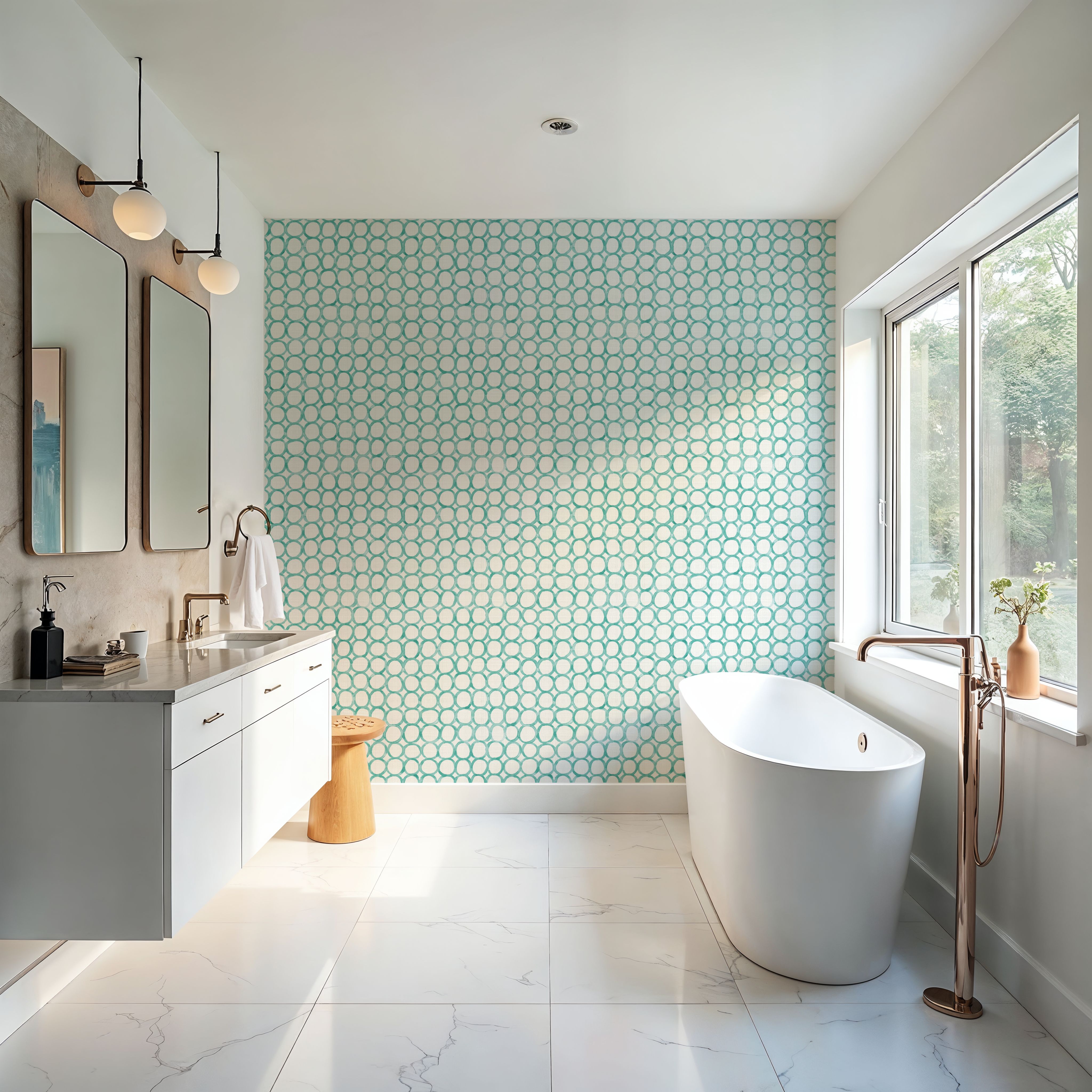 Mixed Turqouise Circles 