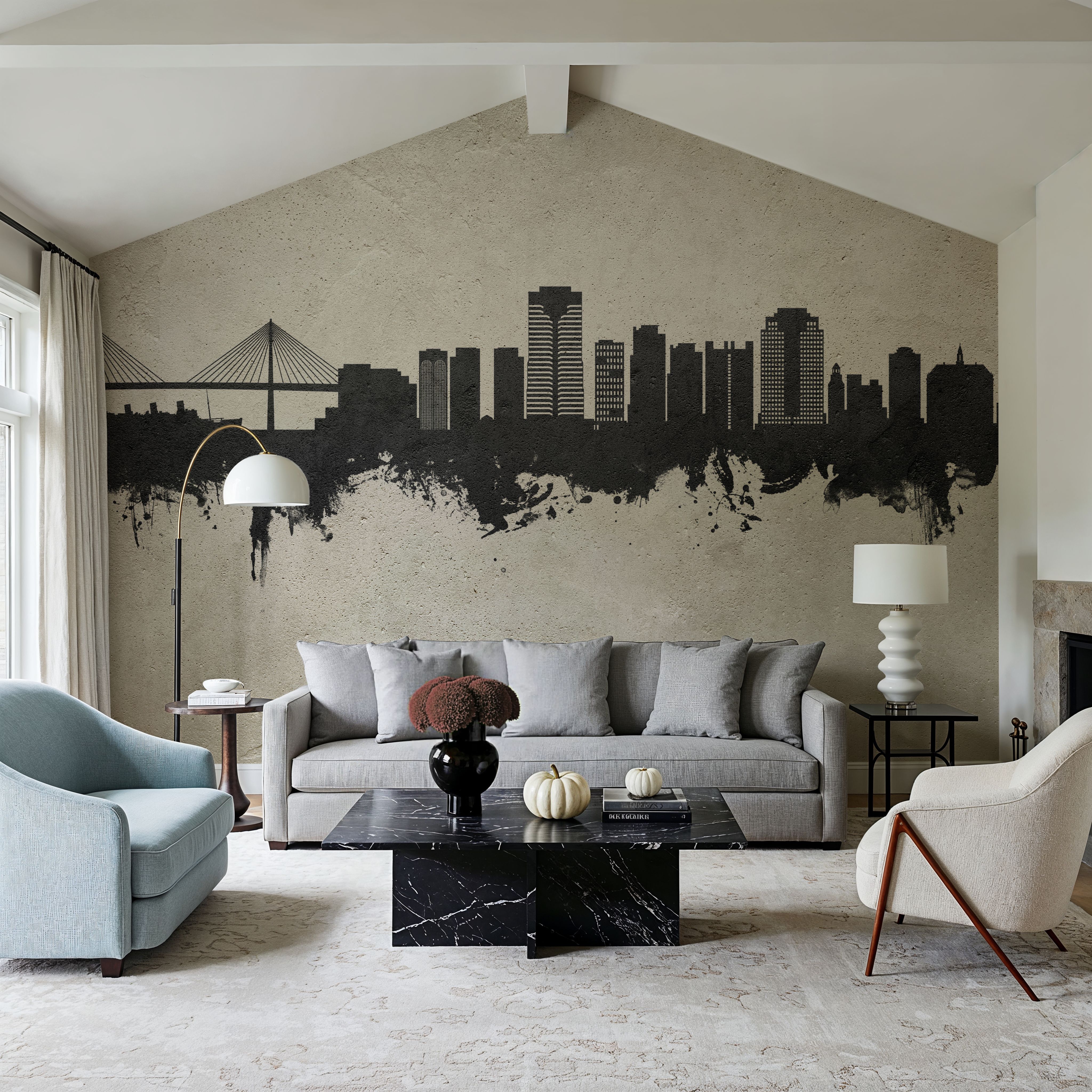 Long Beach California Skyline Concrete