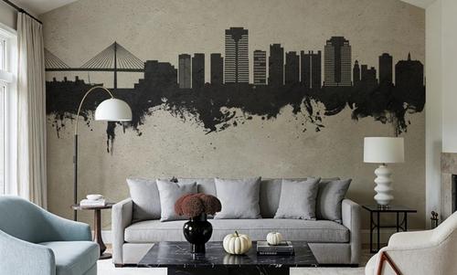 Long Beach California Skyline Concrete