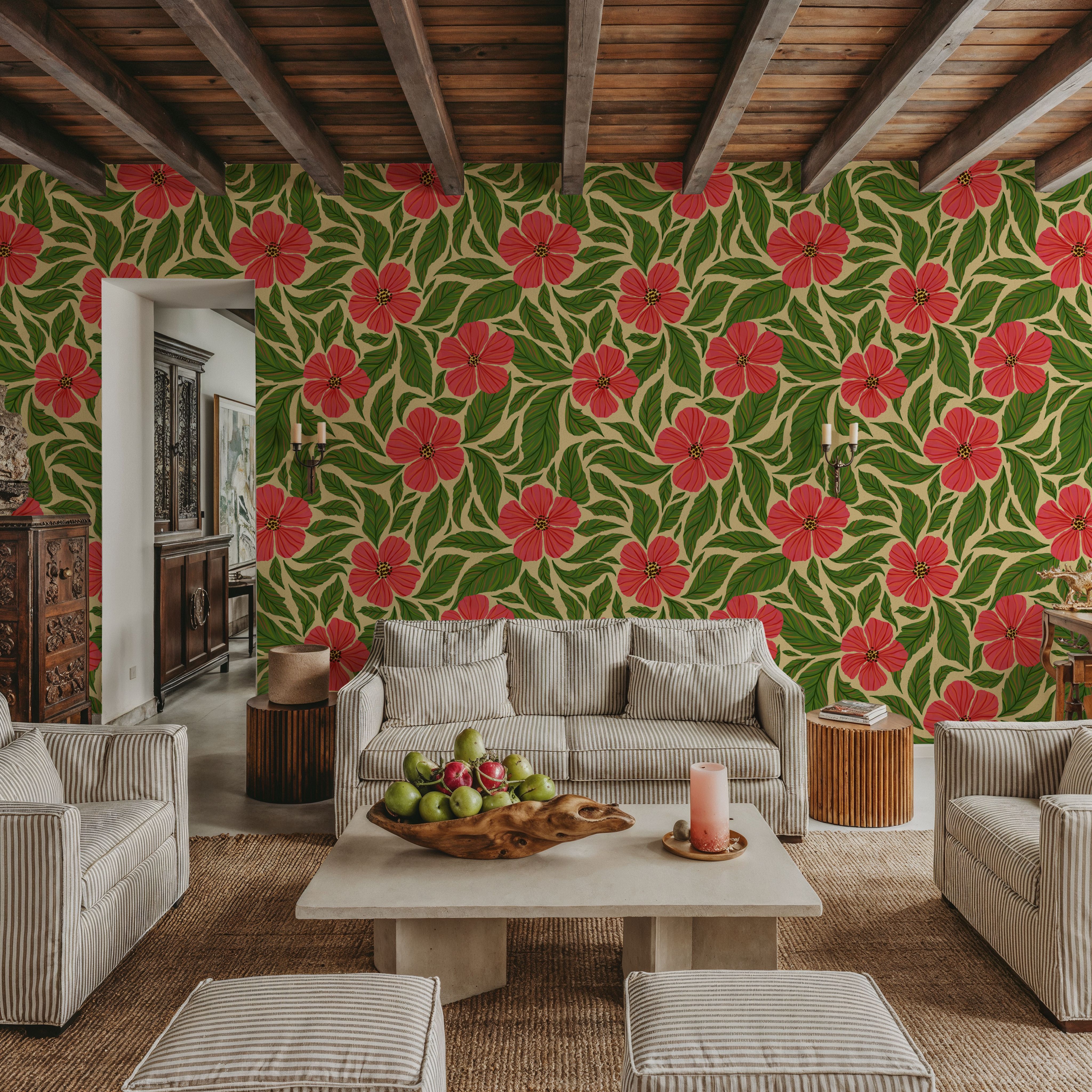 Dance of Flowers, Pink & Green