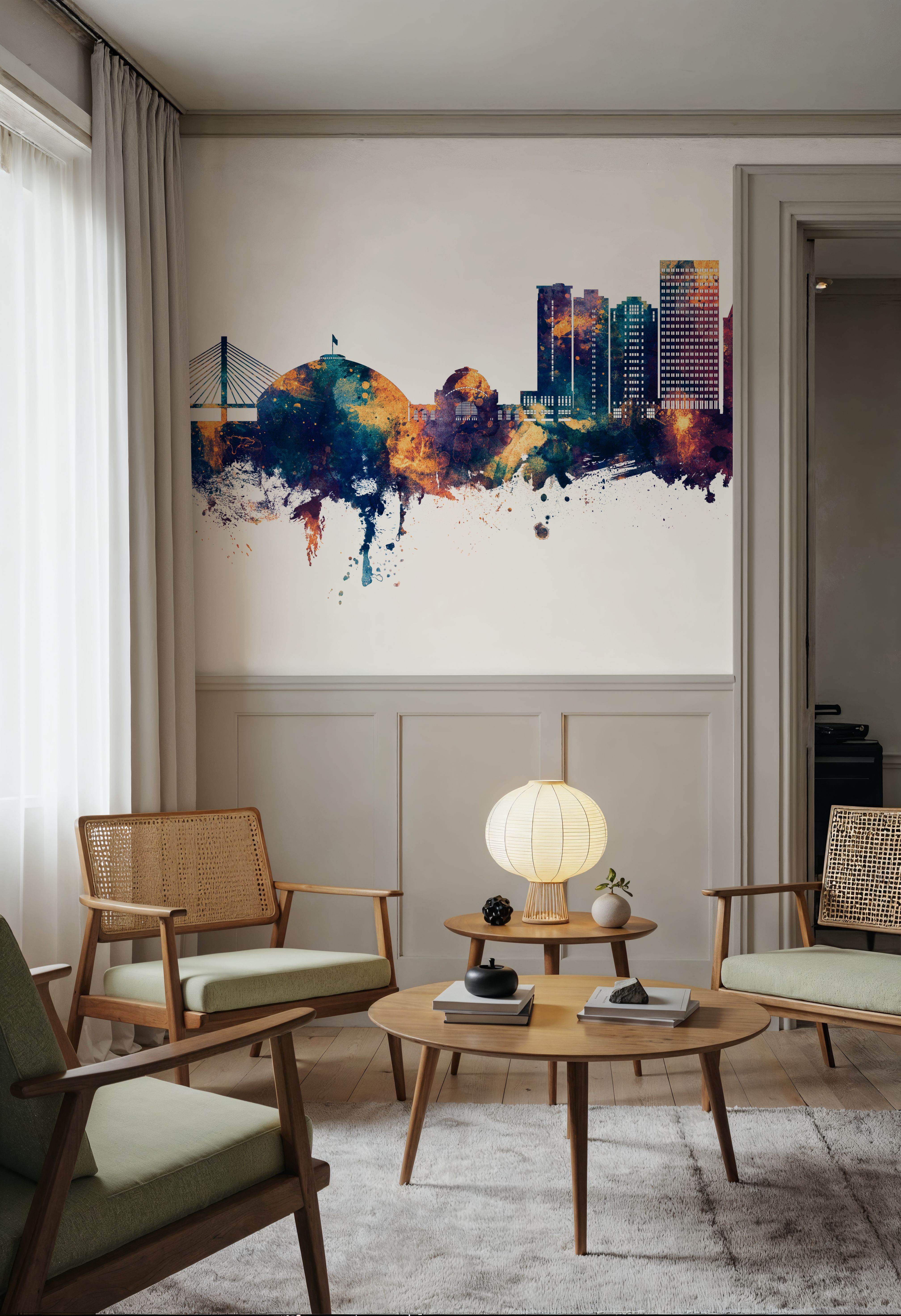 Tacoma Washington Skyline Blue & Bronze