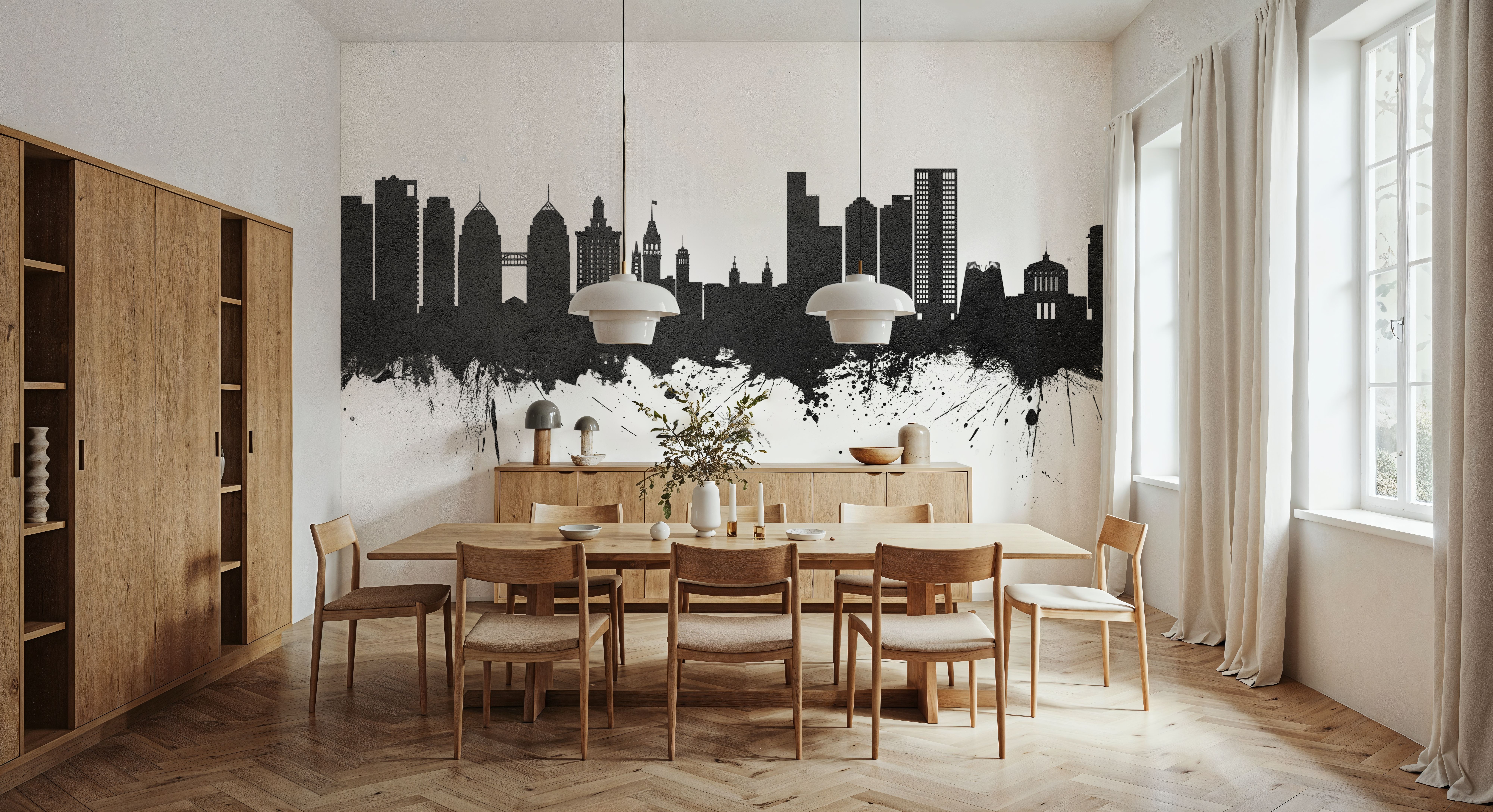 Oakland California Skyline Black & White