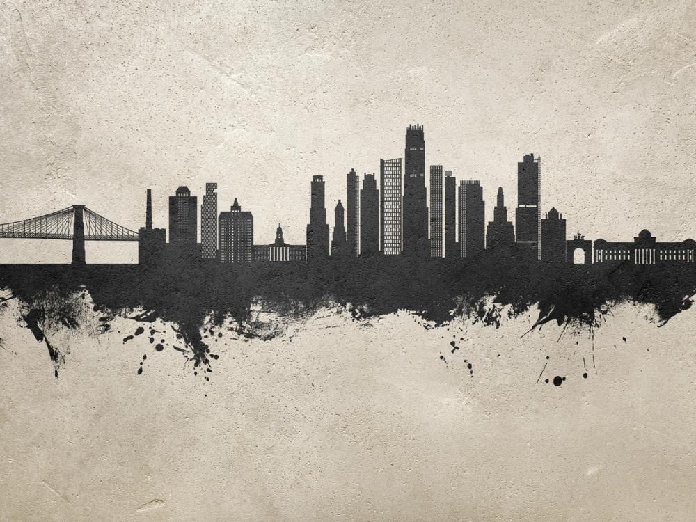 Brooklyn New York Skyline Concrete