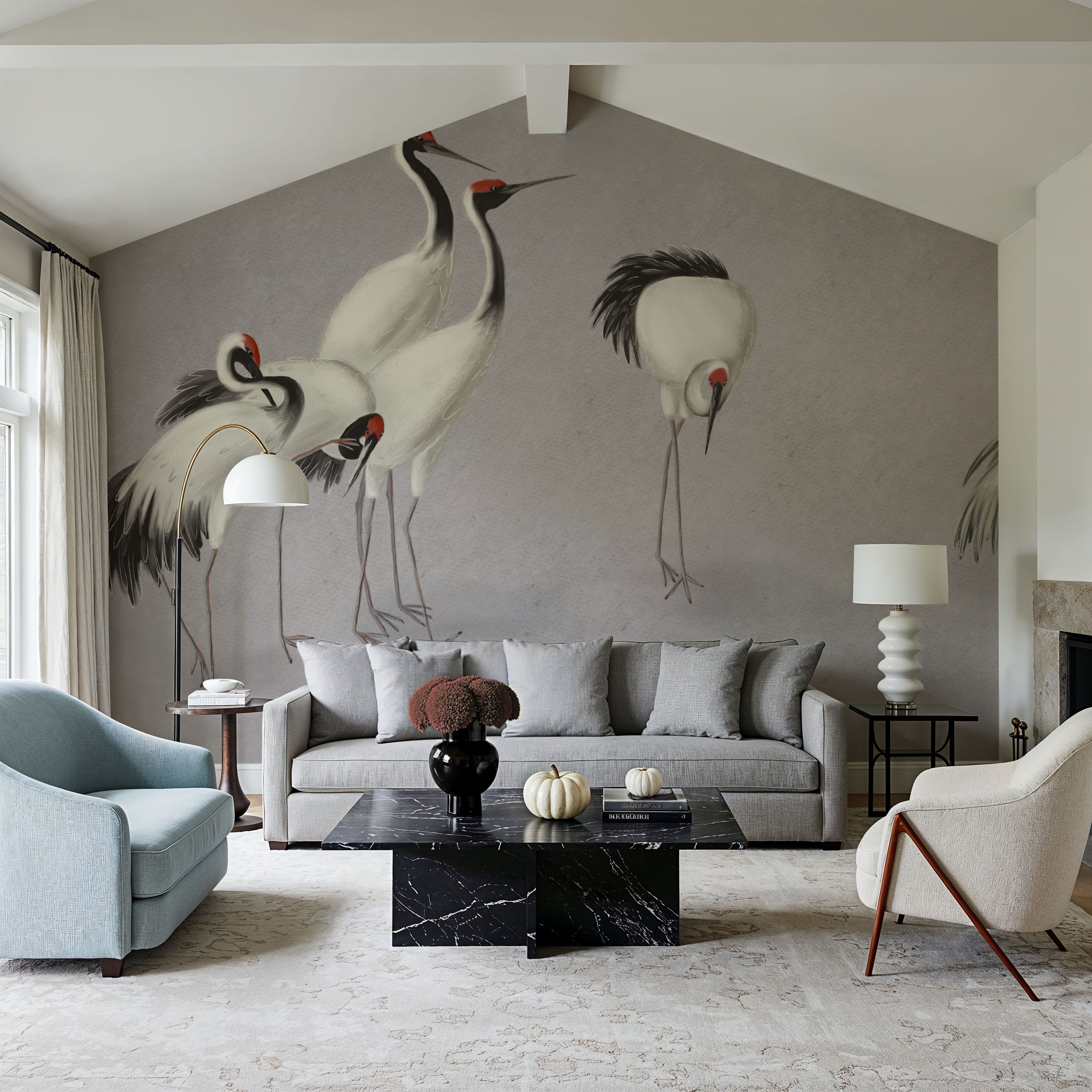 Japanese Cranes - Stone