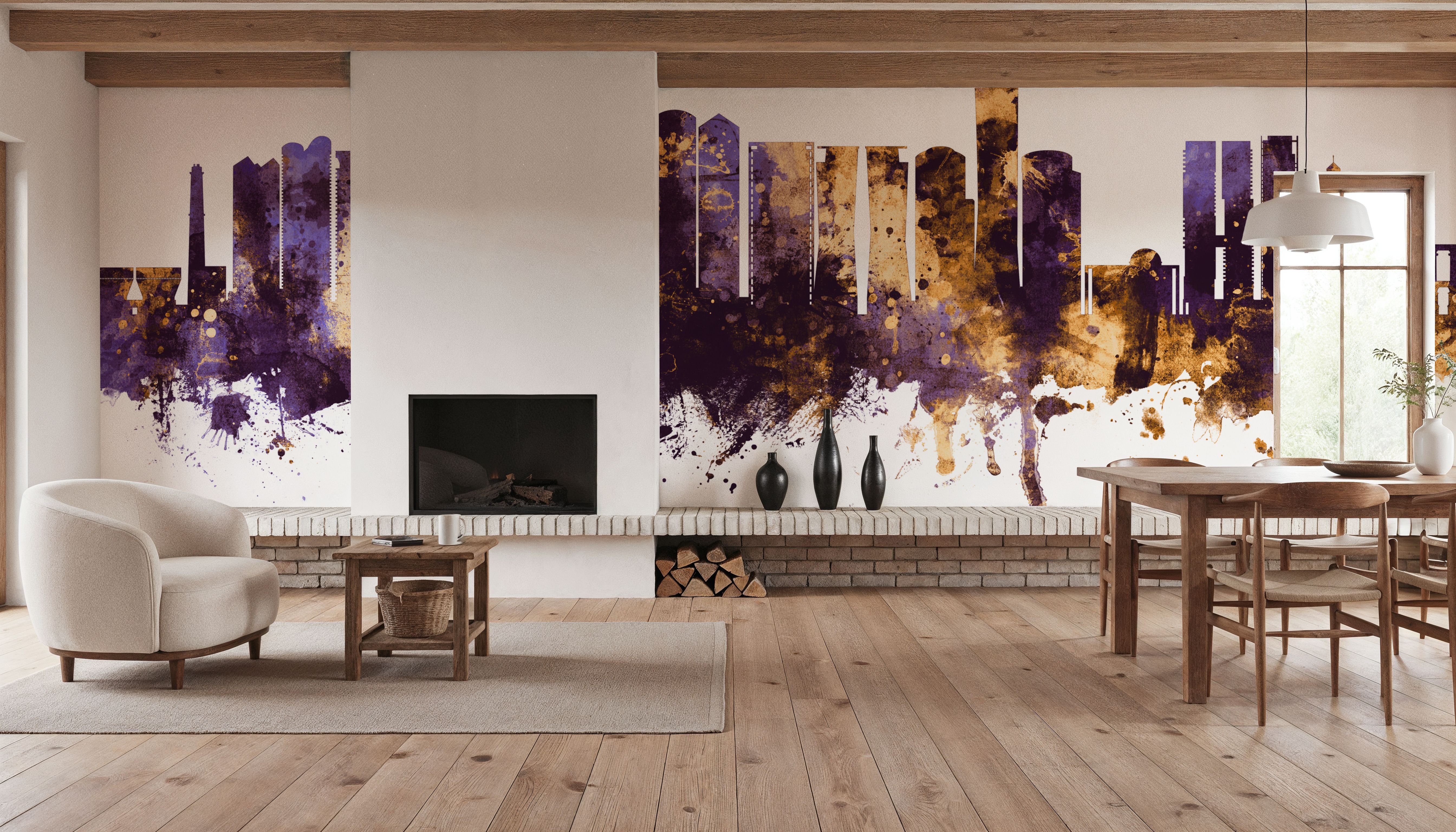 Tel Aviv Skyline Purple & Bronze