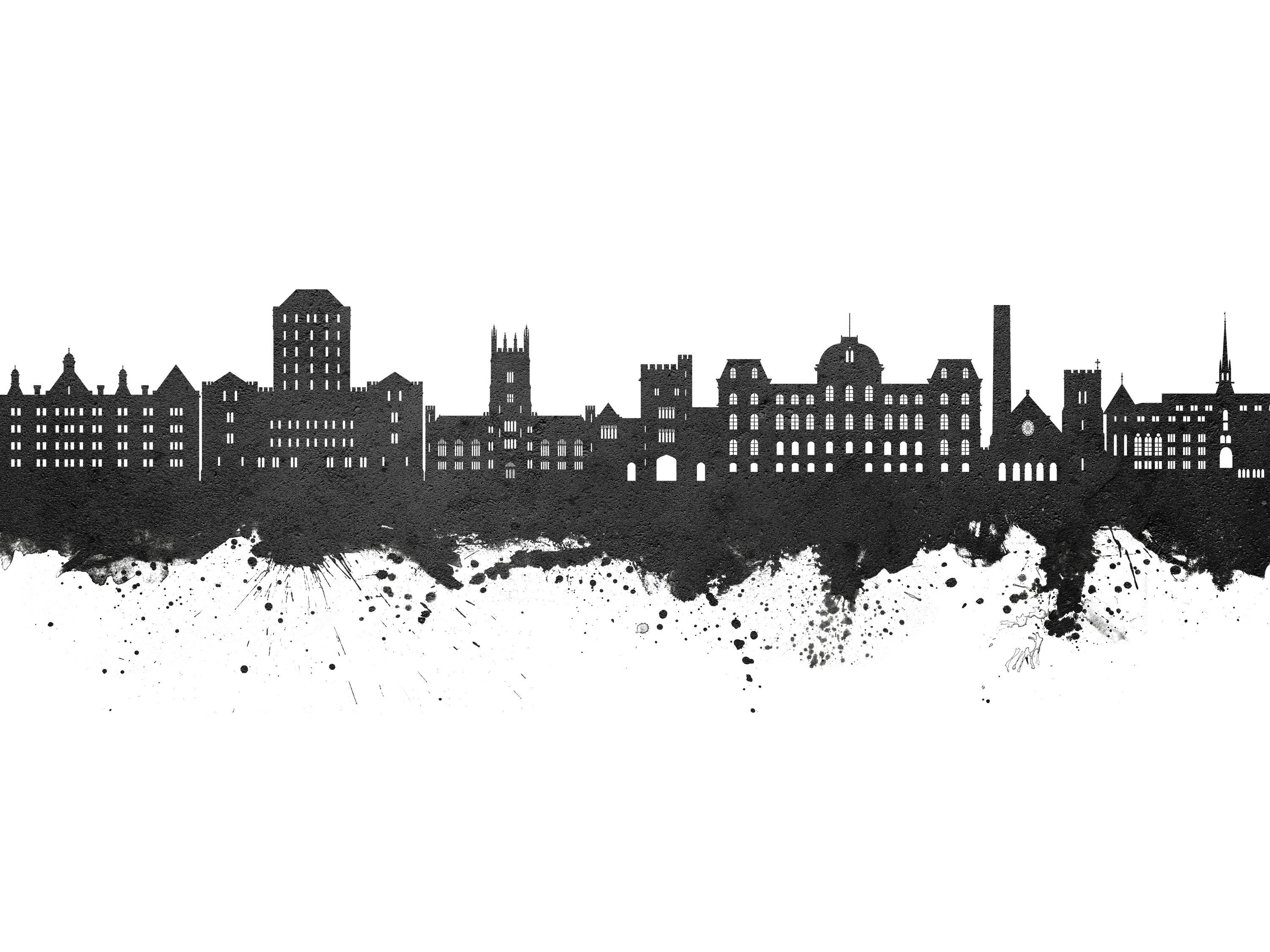 Poughkeepsie New York Skyline Black & White