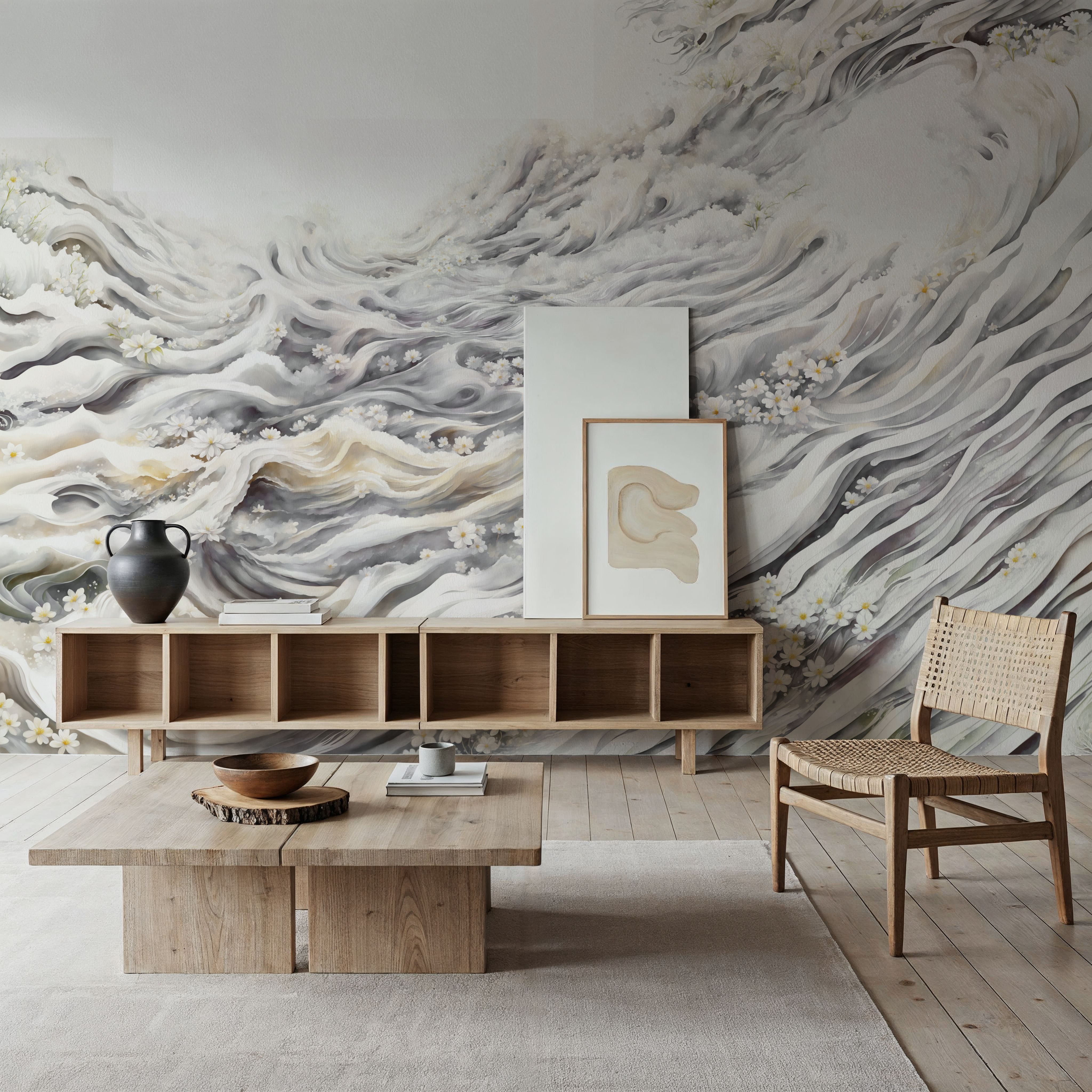 Romantic Waves Gray Yellow