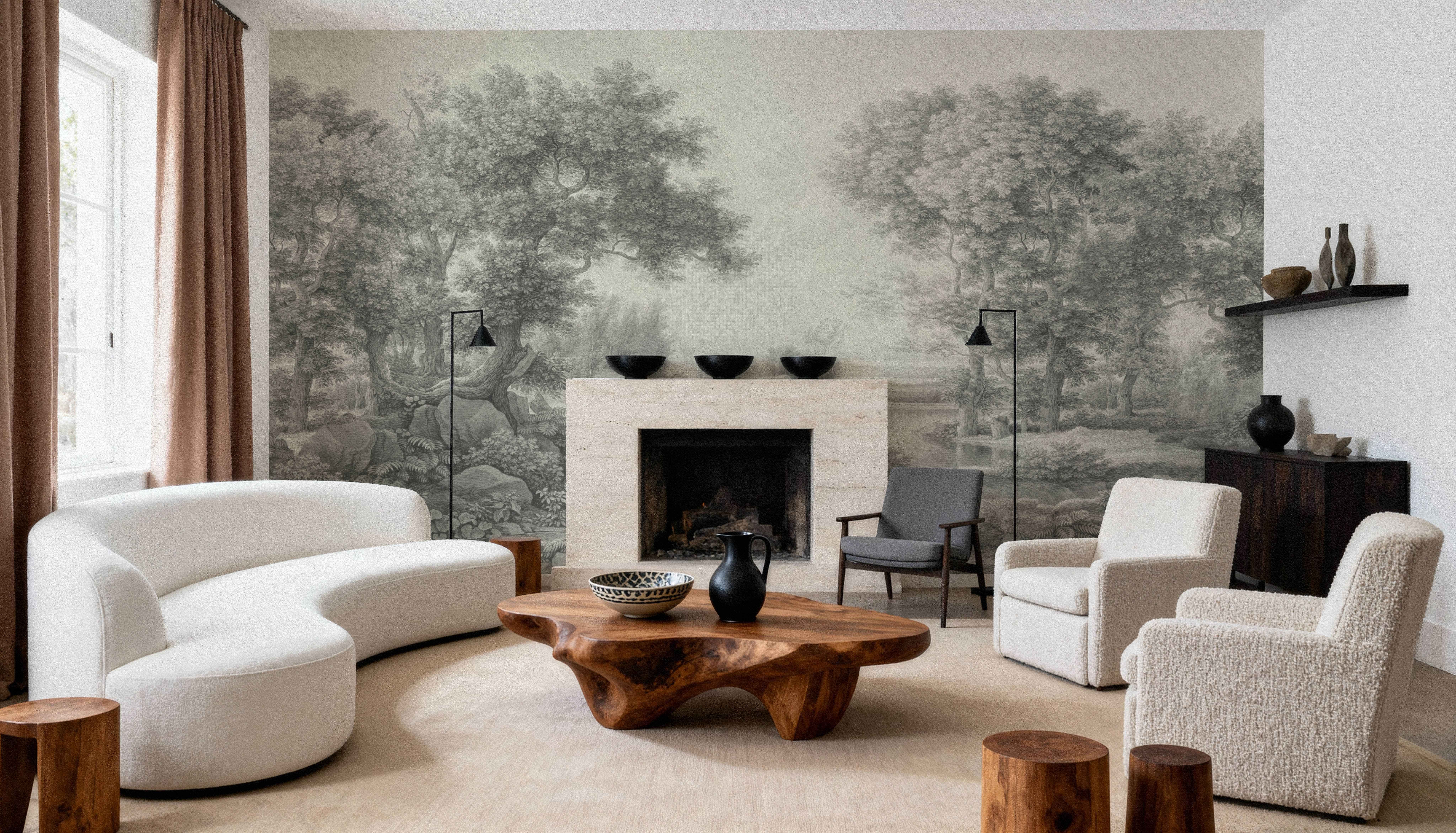 Riverbank Oak Landscape, Argent