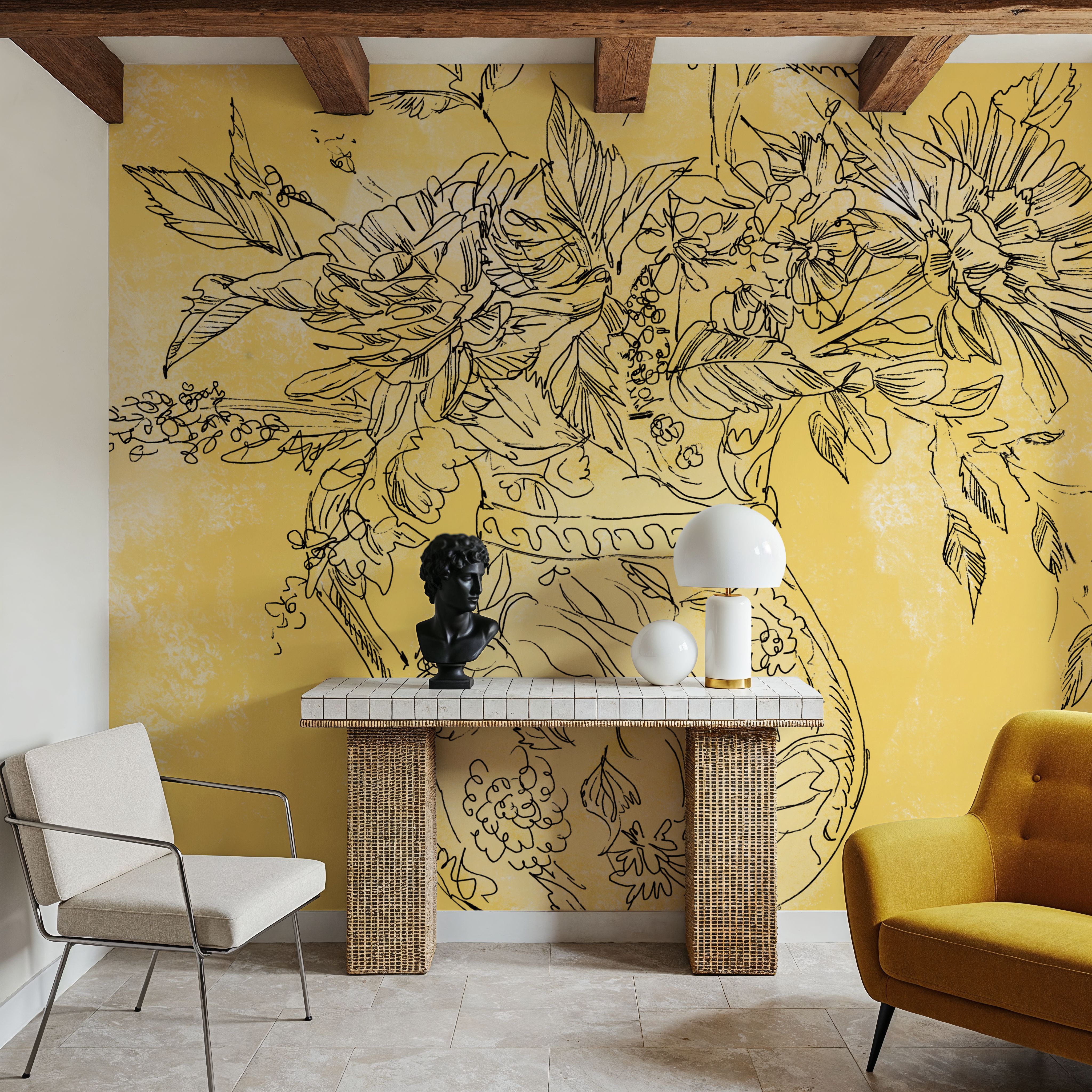 Zinnias in Pitcher Sketch