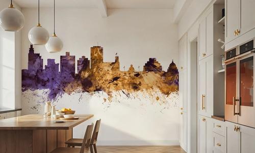 Jackson Mississippi Skyline Purple & Gold
