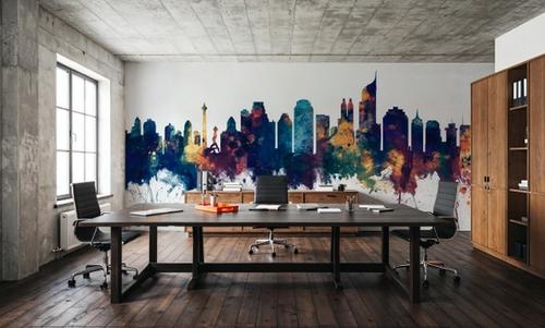 Jakarta Skyline Indonesia Blue & Bronze
