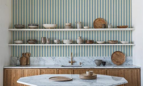 Ticking Awning Stripes, Baby Blue