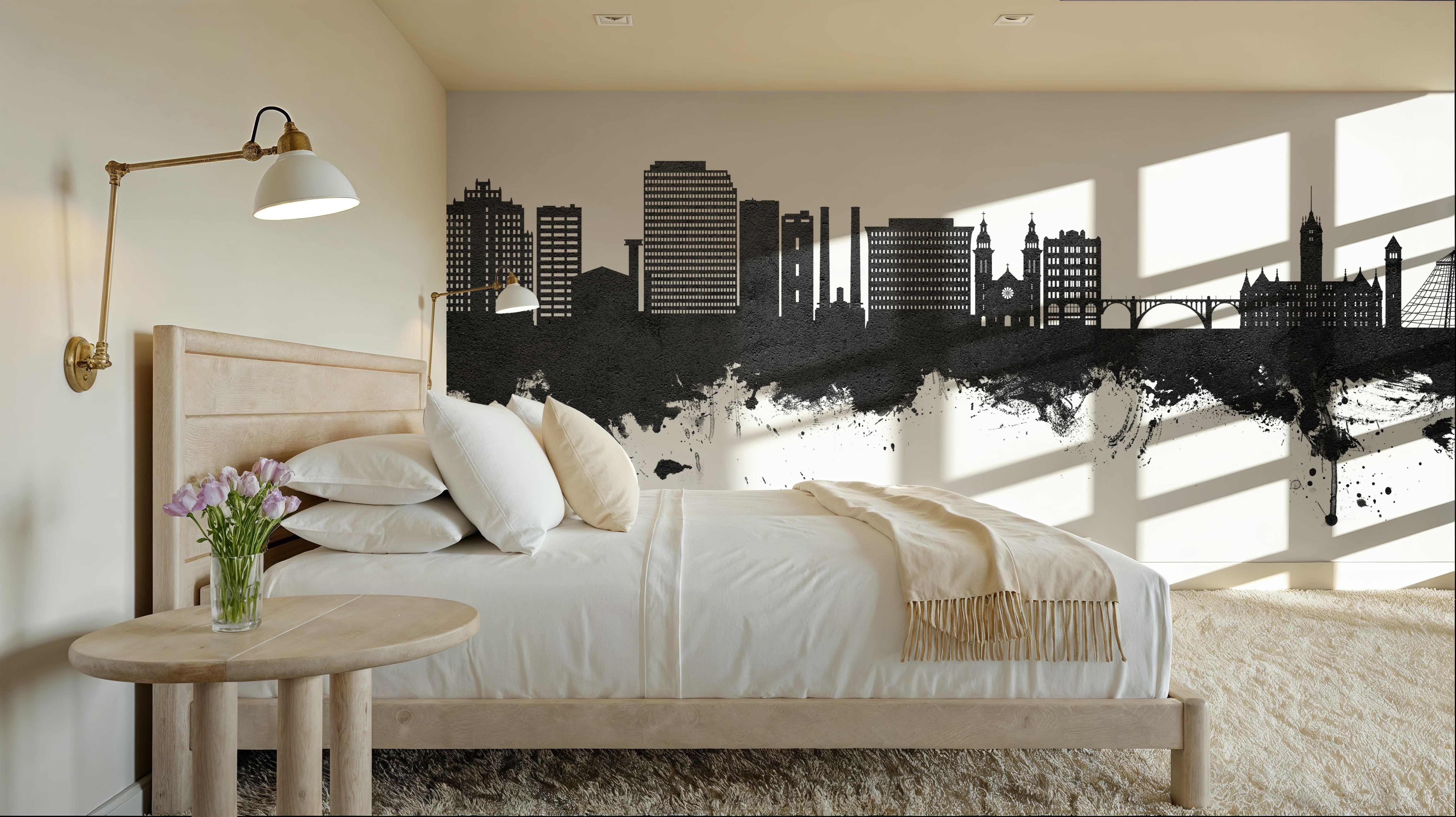 Spokane Washington Skyline Black & White