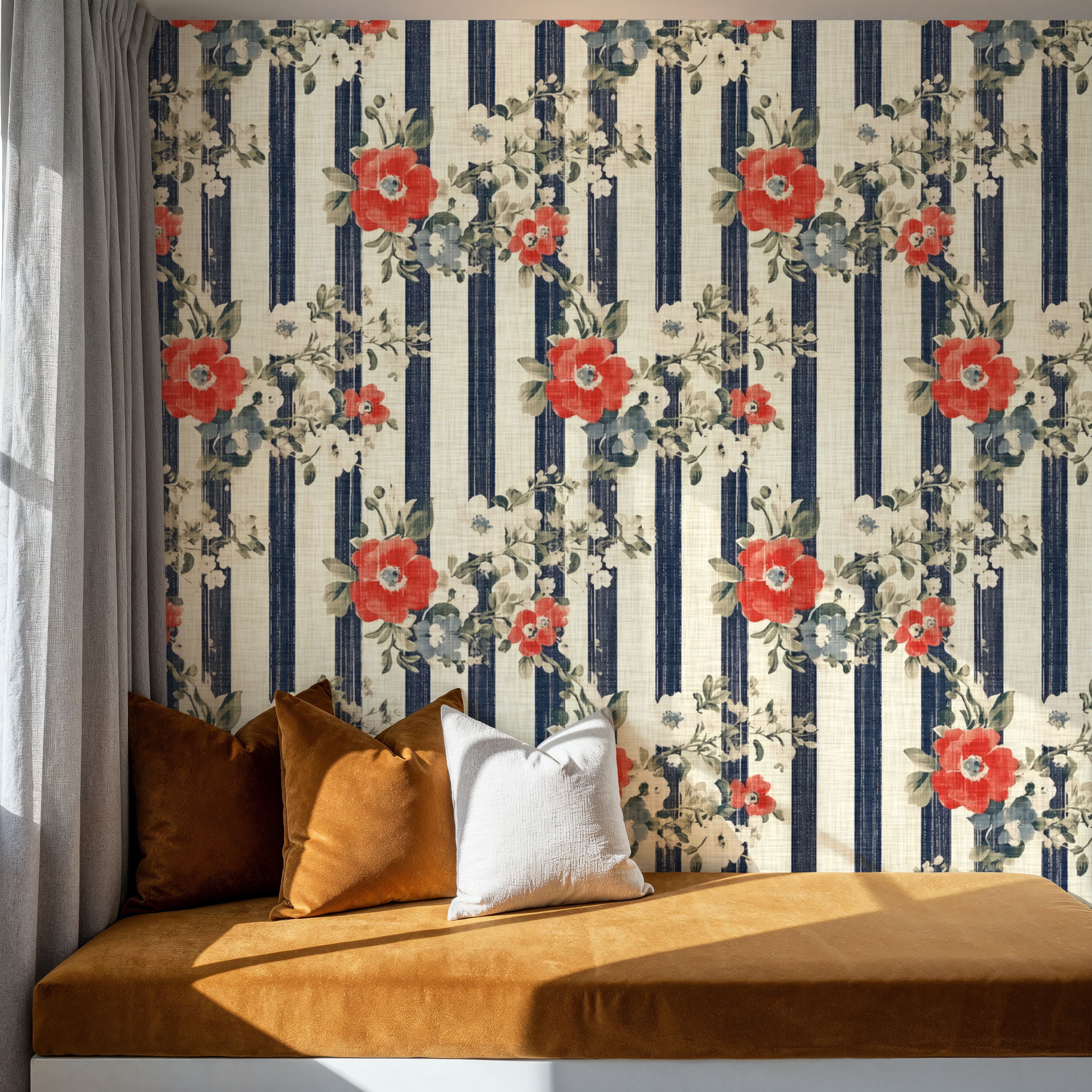 Americana, Stripes and Poppies