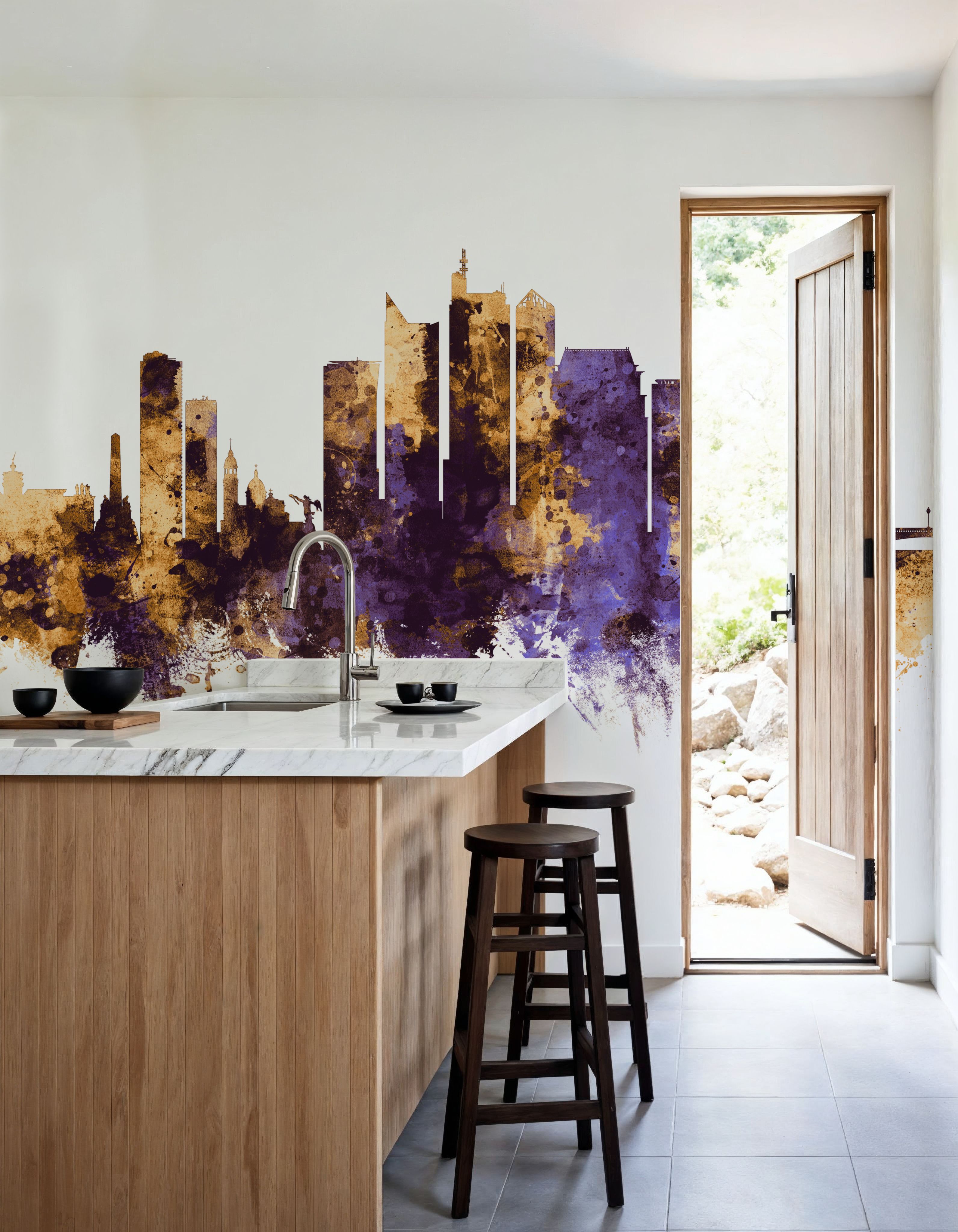 Manila Philippines Skyline Purple & Gold